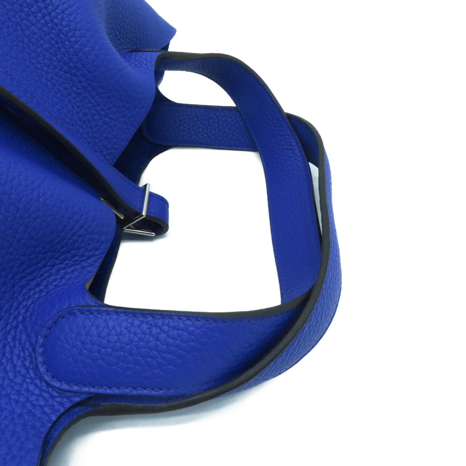 HERMES 【激減優惠】Clemence皮革Picotin MM Tote Bag銀扣手挽袋Bleu Royal藍色