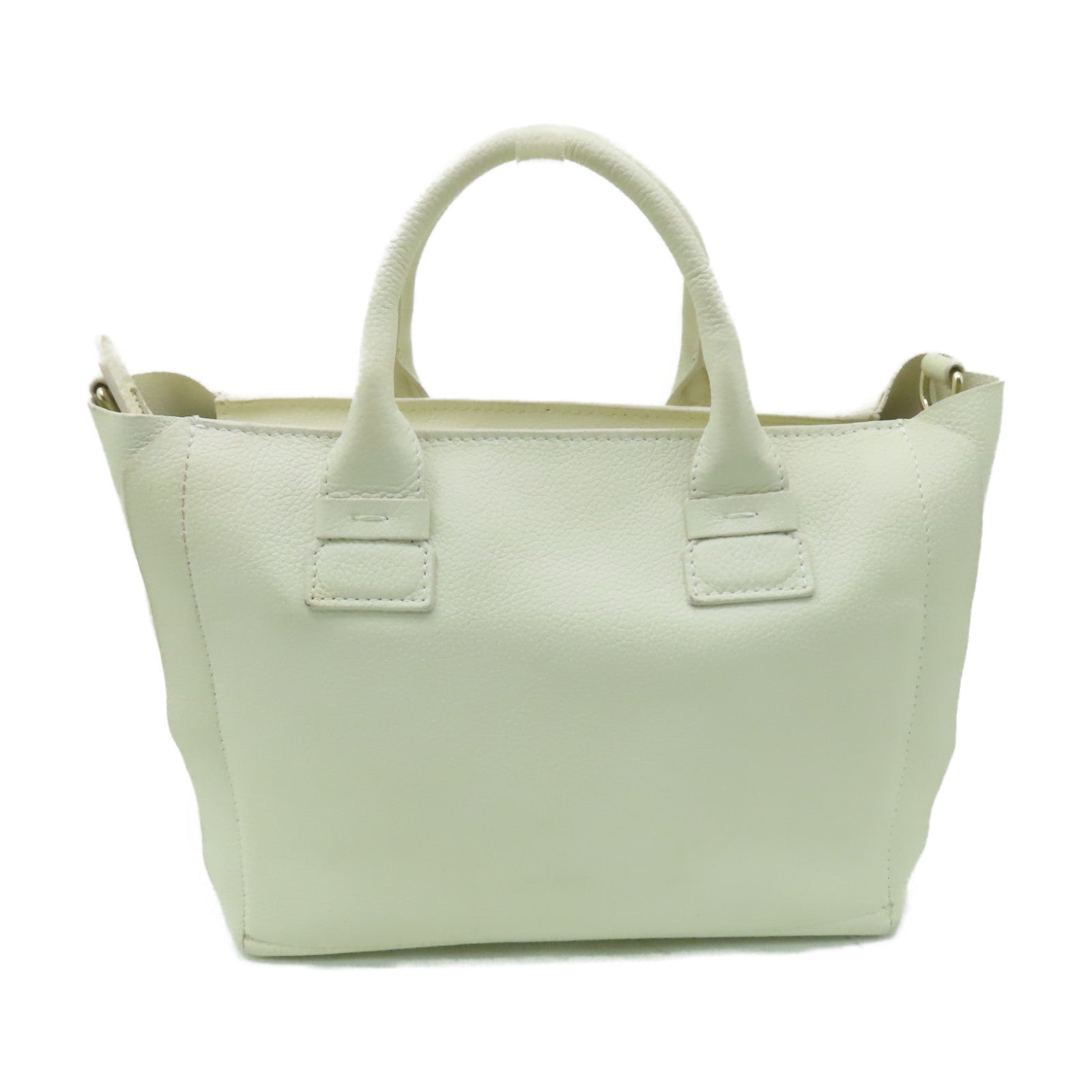 Furla 牛皮皮革Shoulder Bag金扣手挽肩背兩用袋白色