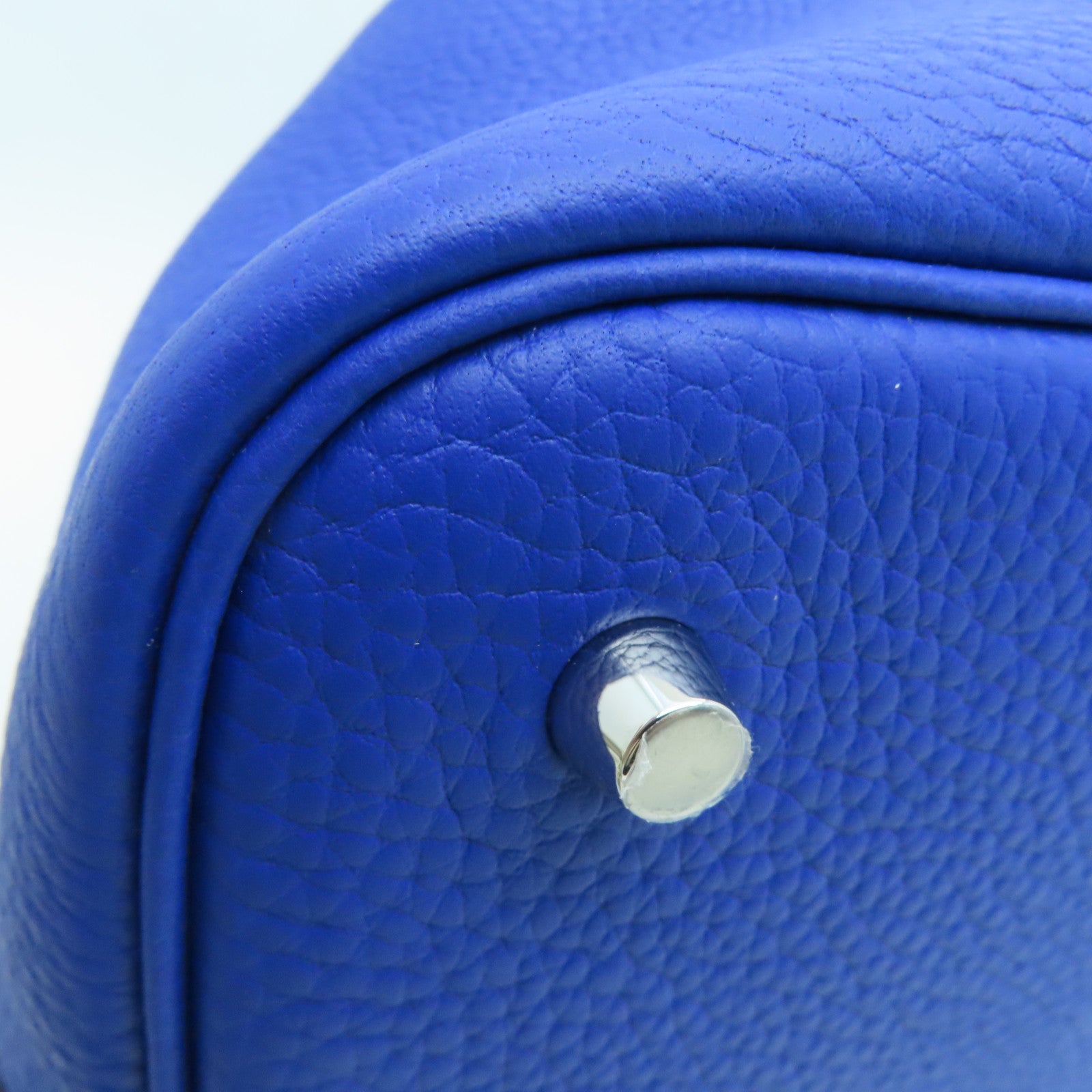 HERMES 【激減優惠】Clemence皮革Picotin MM Tote Bag銀扣手挽袋Bleu Royal藍色