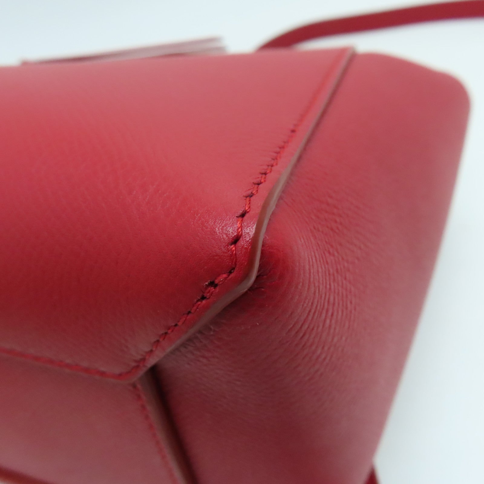 CELINE 牛皮皮革Small Belt Bag银扣手挽肩背两用袋红色
