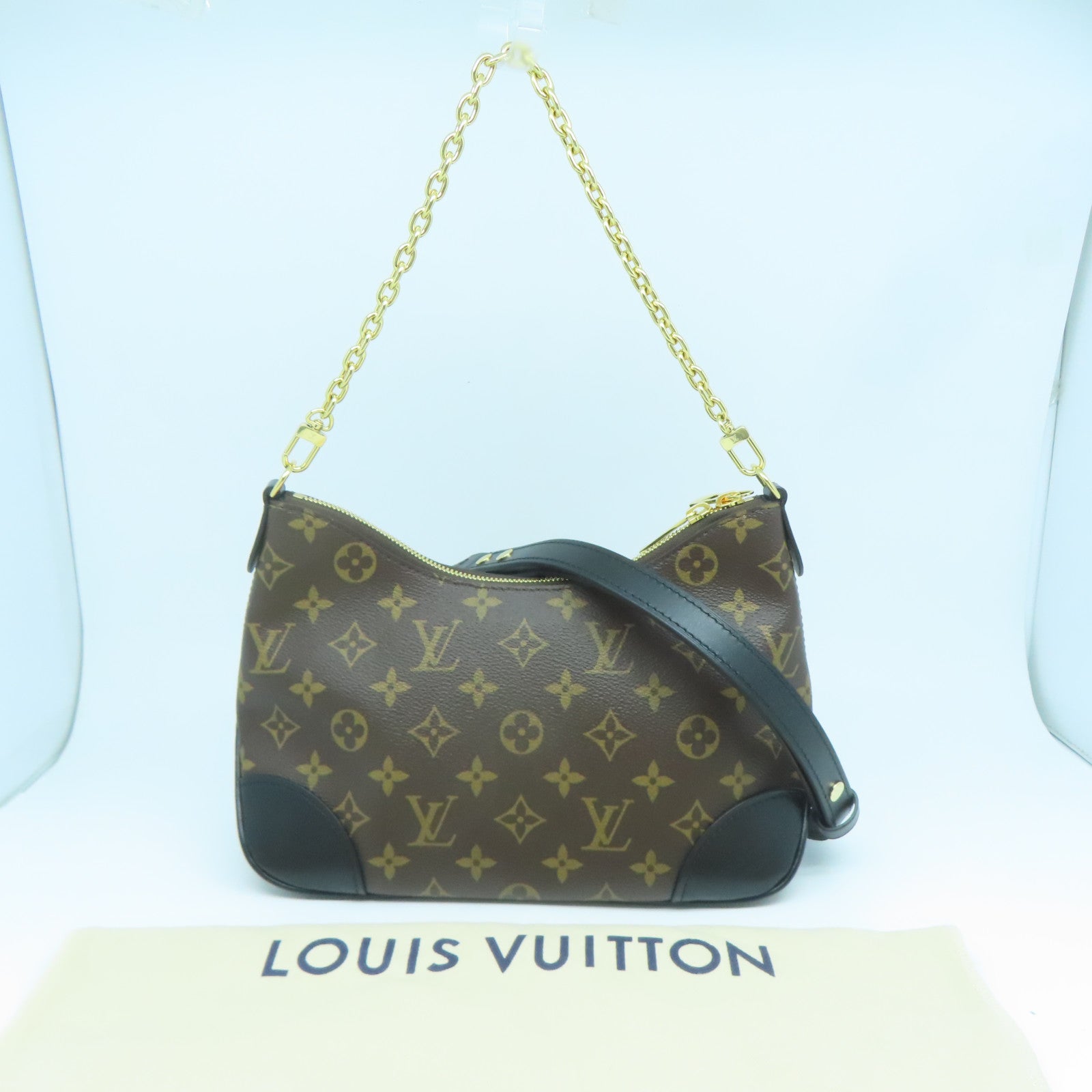 LOUIS VUITTON Monogram Boulogne金扣肩背袋啡色