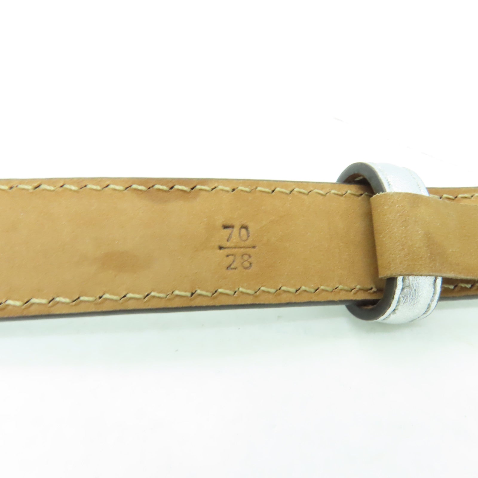 FENDI 皮革Belt金扣皮帶銀色