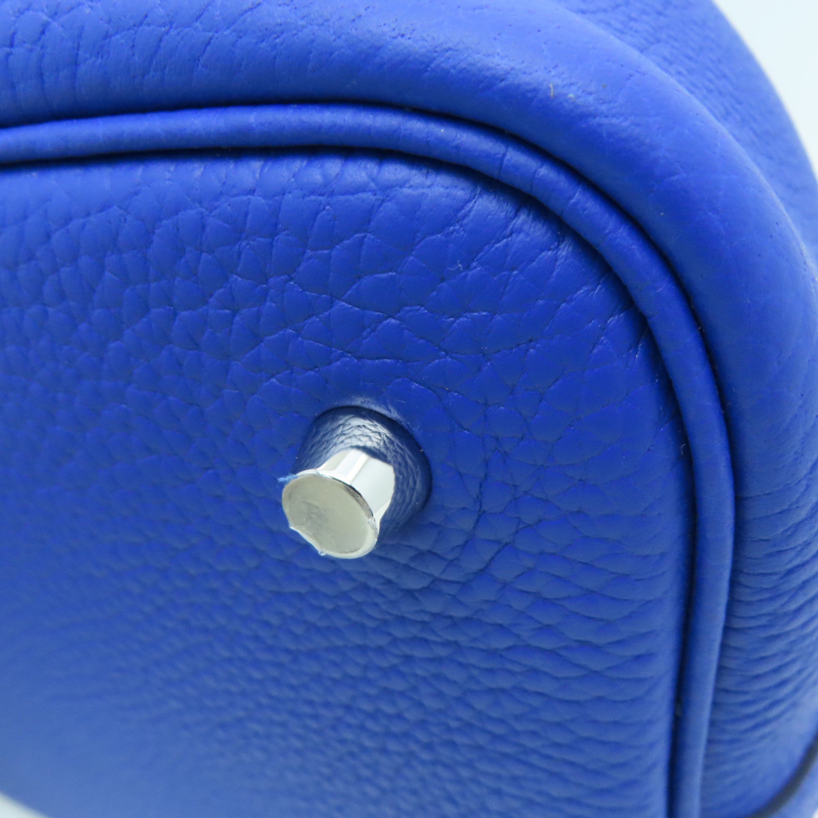 HERMES 【激減優惠】Clemence皮革Picotin MM Tote Bag銀扣手挽袋Bleu Royal藍色