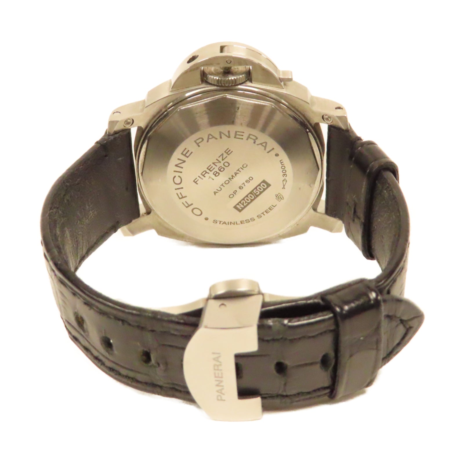 PANERAI Luminor Marina皮革帶/不鏽鋼自動機芯手錶白色/黑色