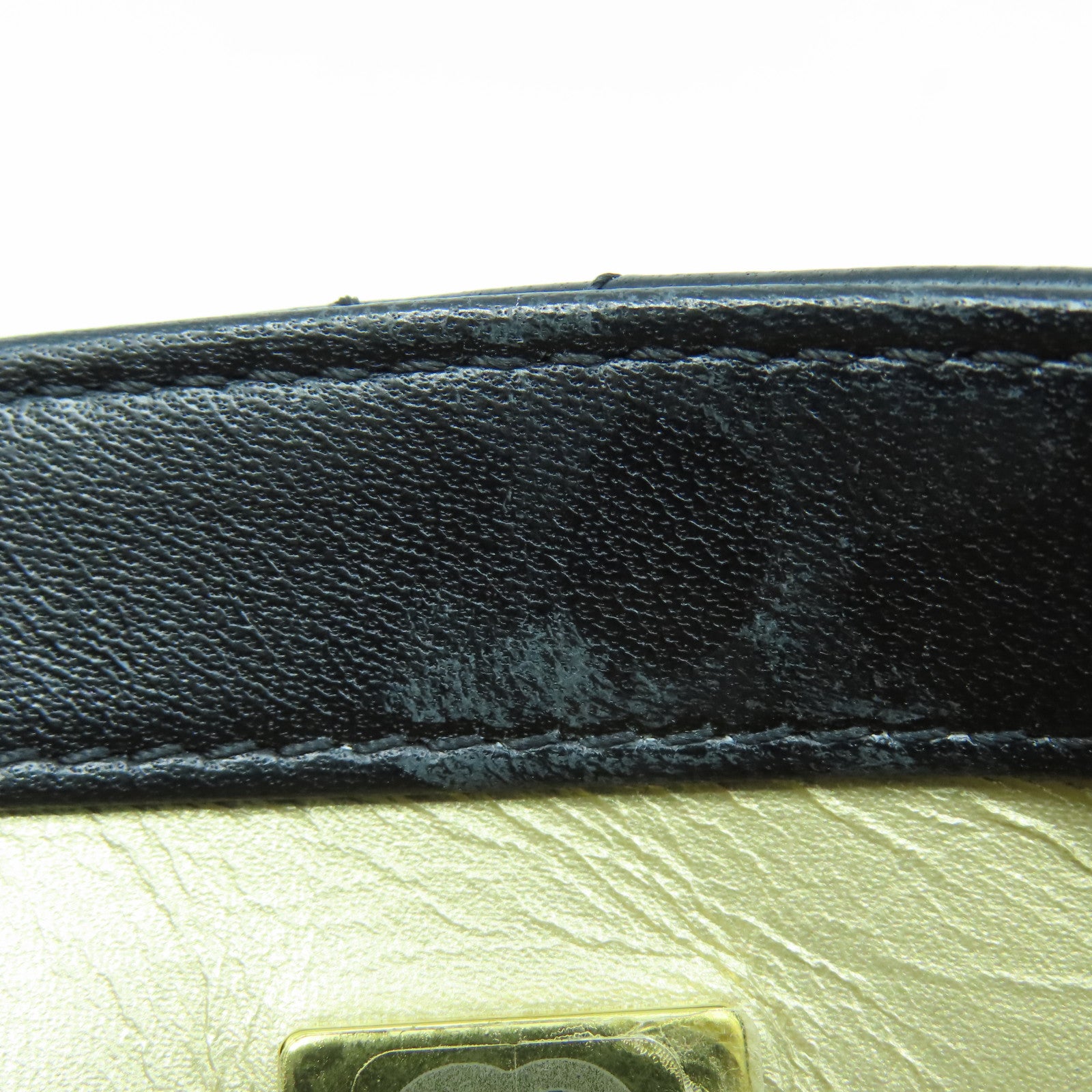 CHANEL 菱格羊皮皮革Shoulder Bag金扣手挽肩背兩用袋黑色