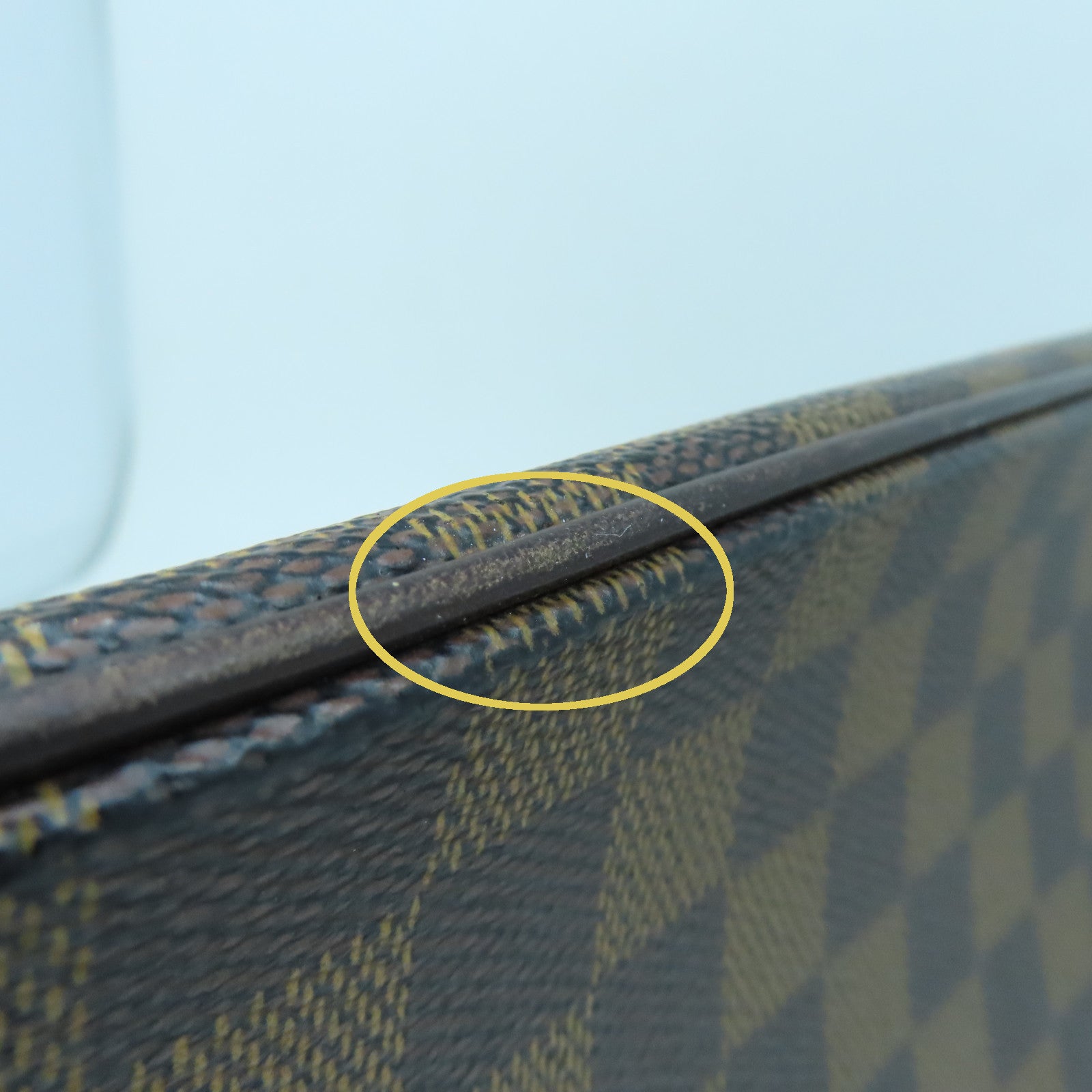 LOUIS VUITTON Damier Saleya MM金扣手挽袋棕色