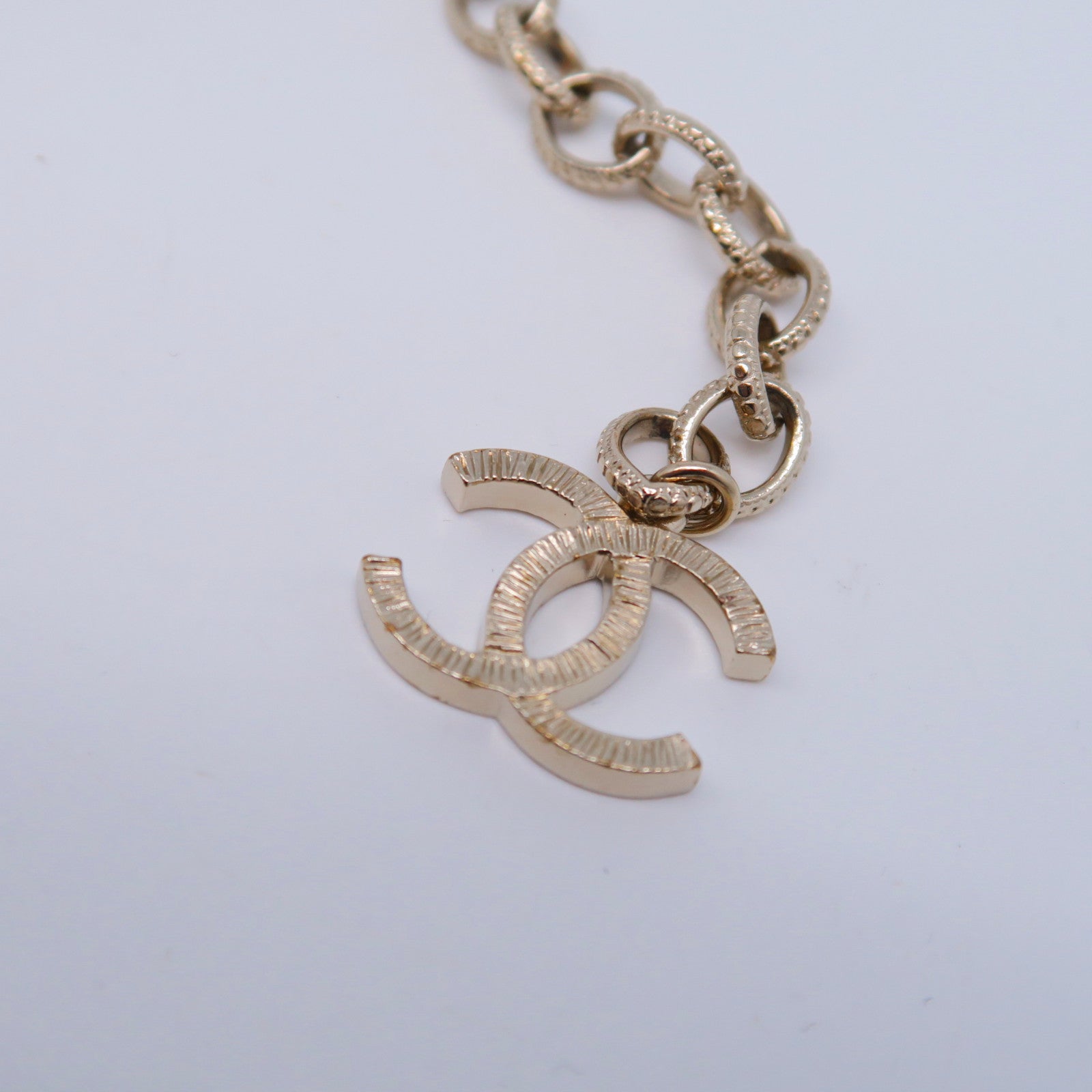 CHANEL 【激減優惠】金屬/皮革Chain Belt金扣皮帶黑色/金色