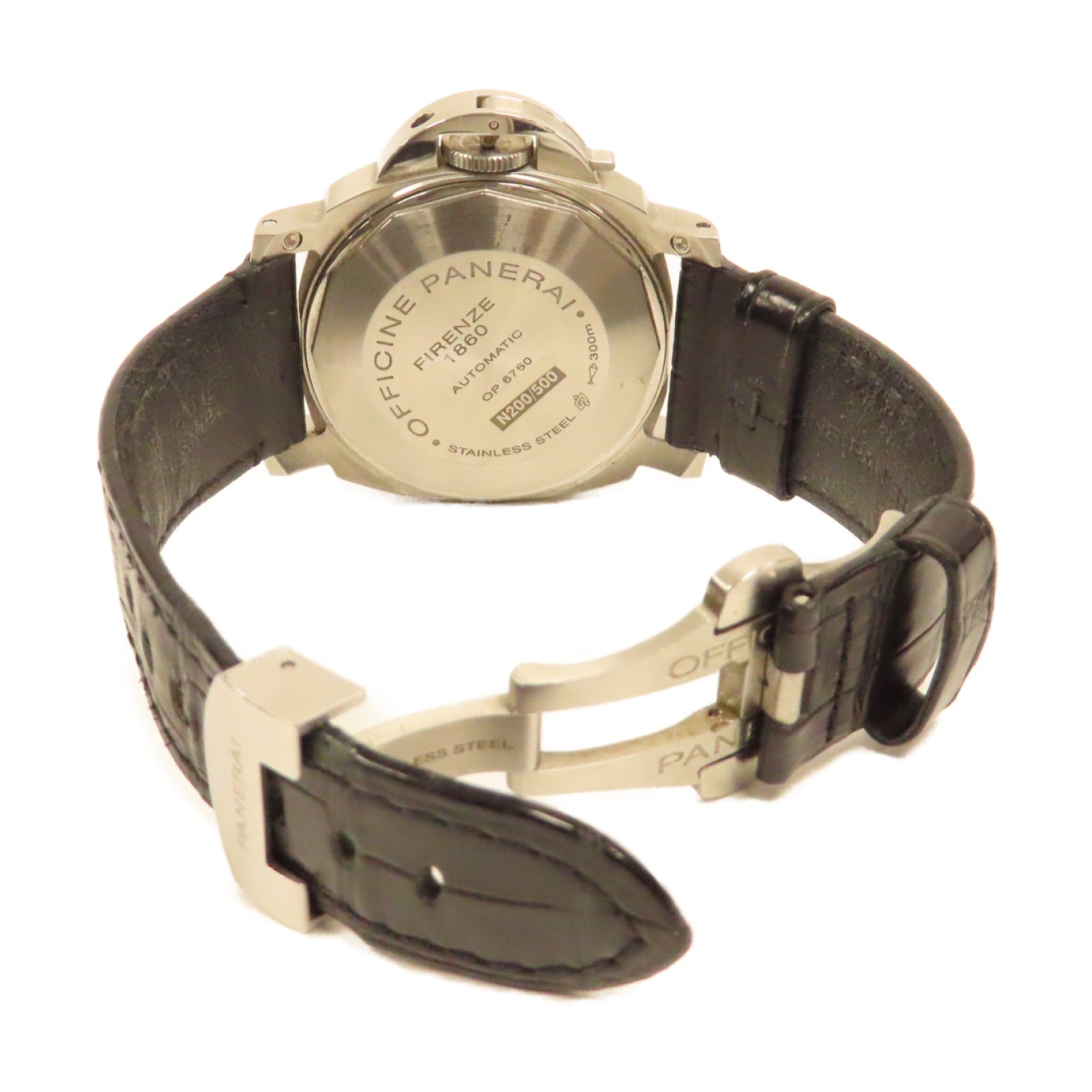 PANERAI Luminor Marina皮革帶/不鏽鋼自動機芯手錶白色/黑色