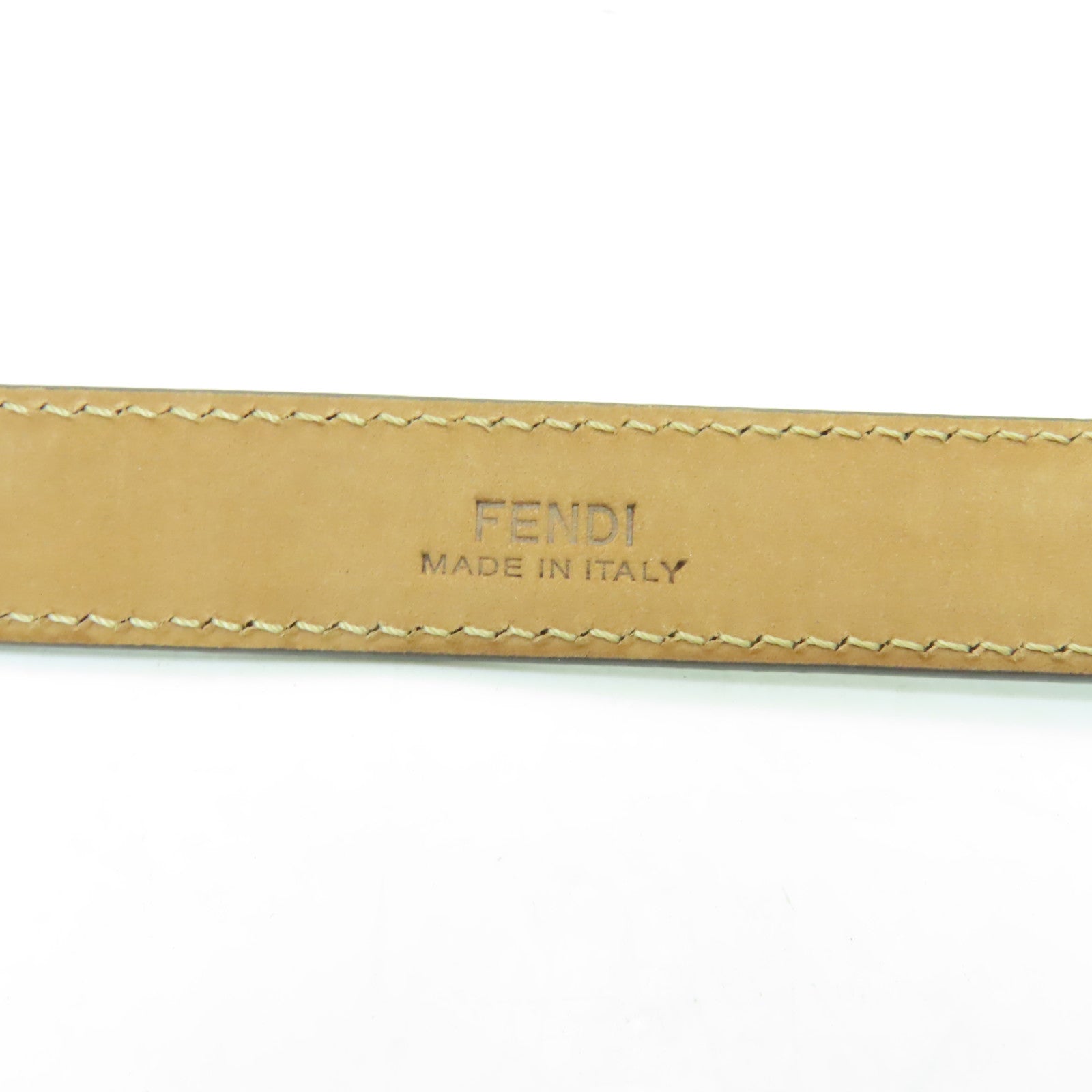 FENDI 皮革Belt金扣皮帶銀色