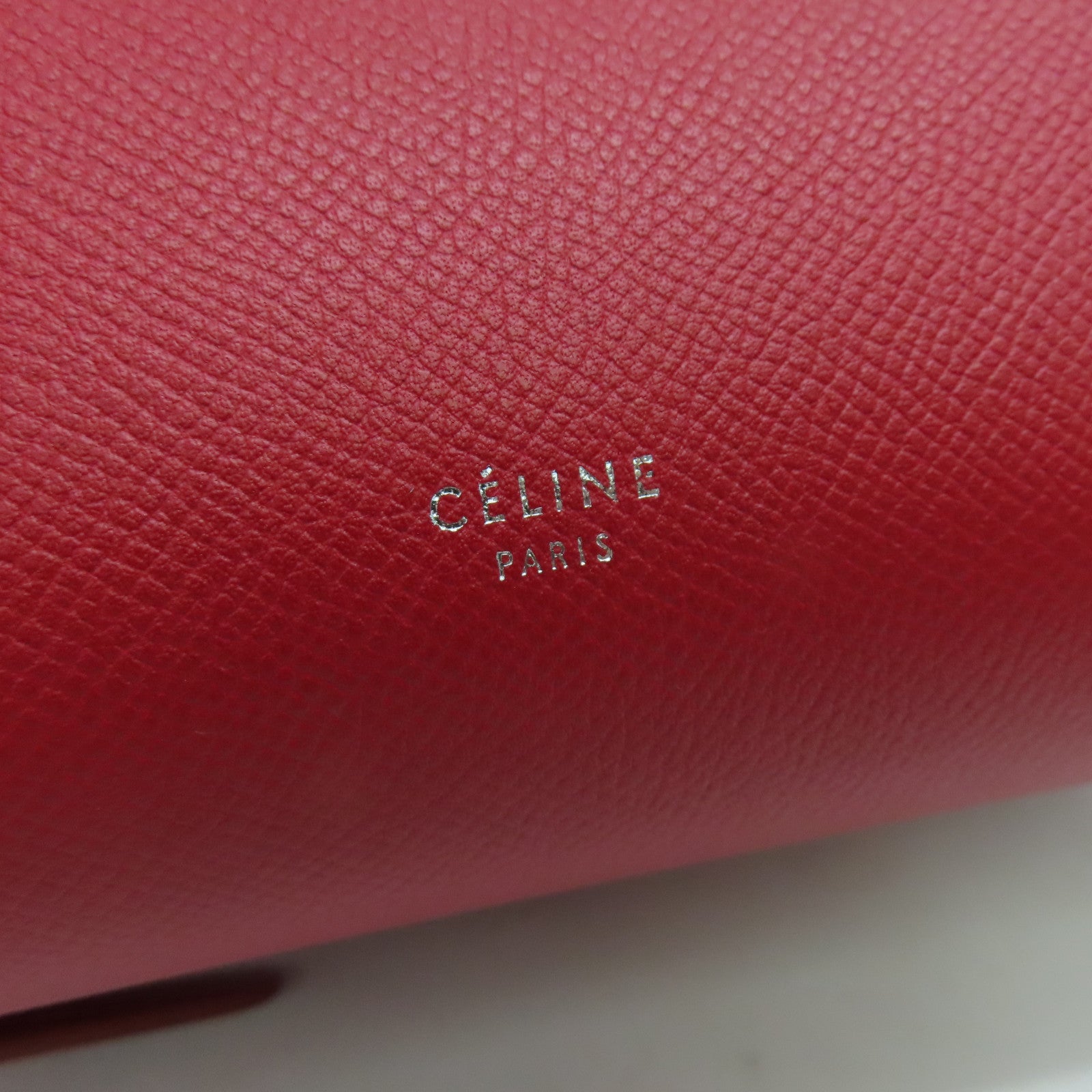 CELINE 牛皮皮革Small Belt Bag银扣手挽肩背两用袋红色