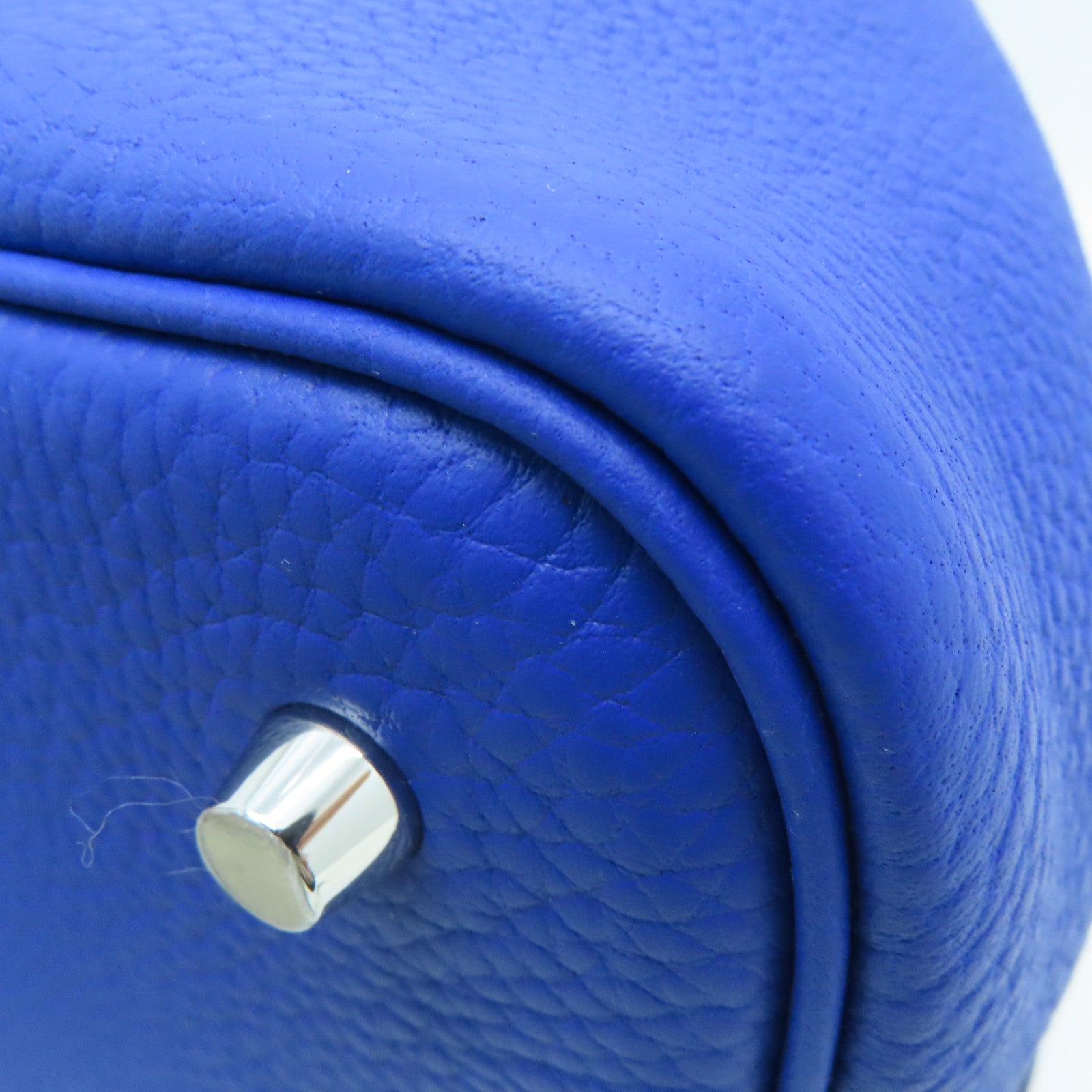 HERMES 【激減優惠】Clemence皮革Picotin MM Tote Bag銀扣手挽袋Bleu Royal藍色