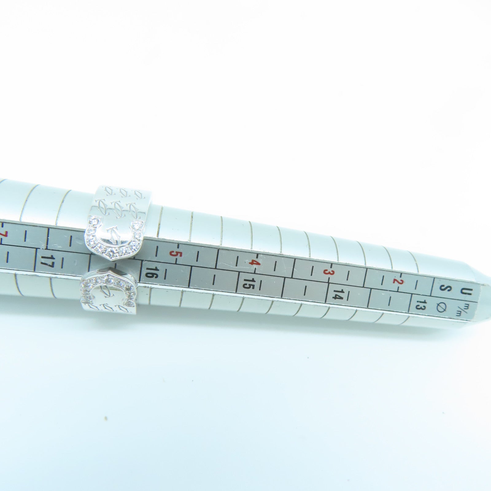 CARTIER 18K白金C2 2000Xmas鑽石戒指US#6/Cartier#51銀色