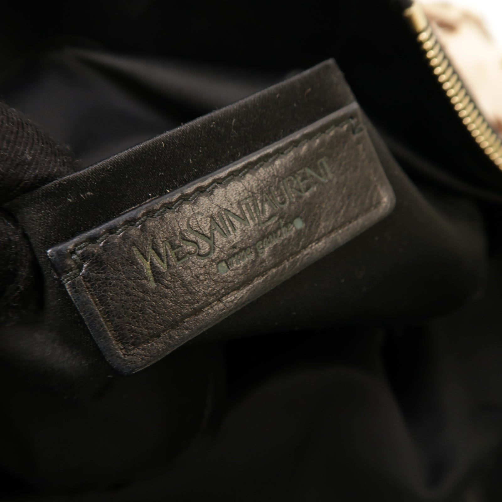 YVES SAINT LAURENT 皮革Tote Bag金扣手挽袋啡色/米色