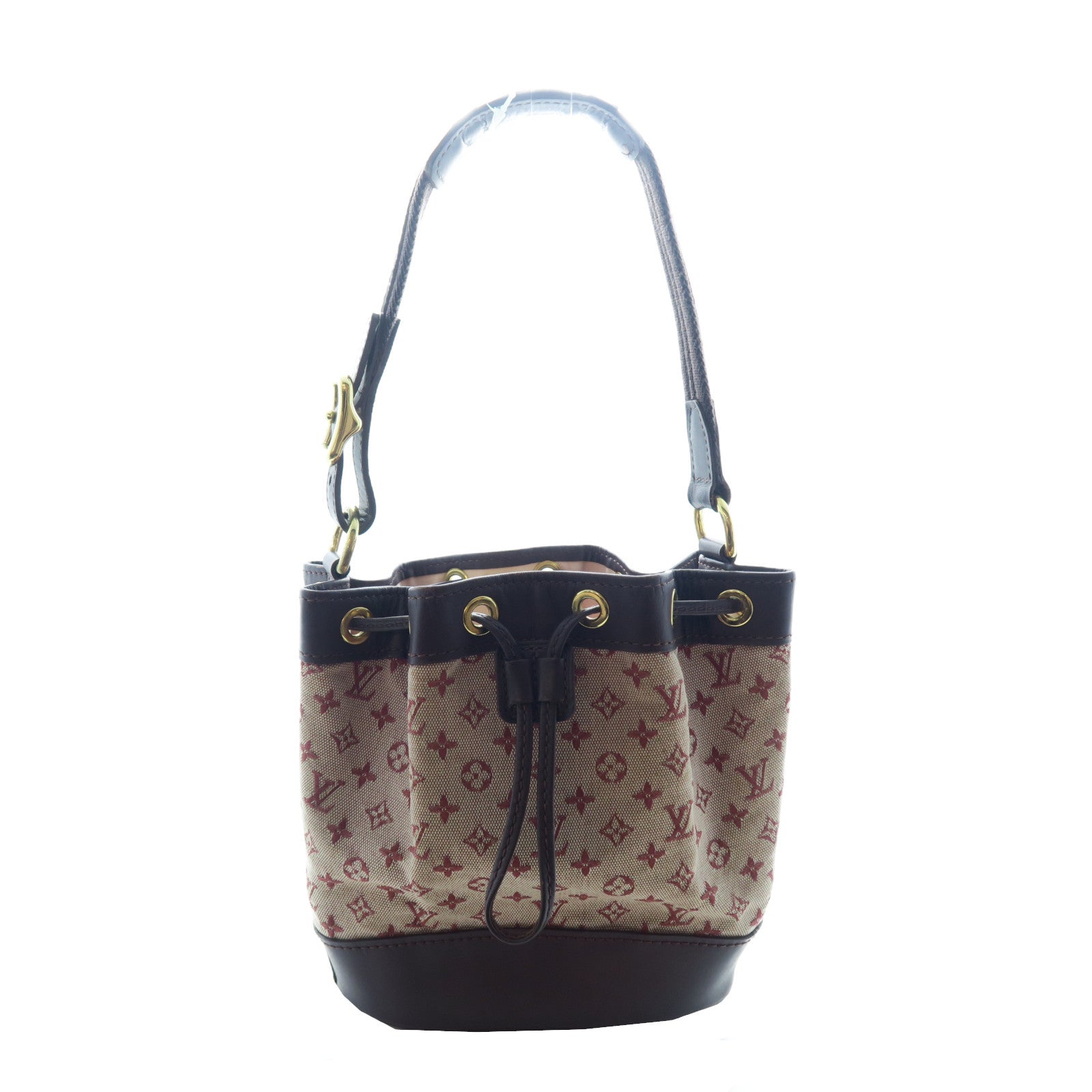 LOUIS VUITTON Monogram Mini Noelie金扣肩背袋紅色