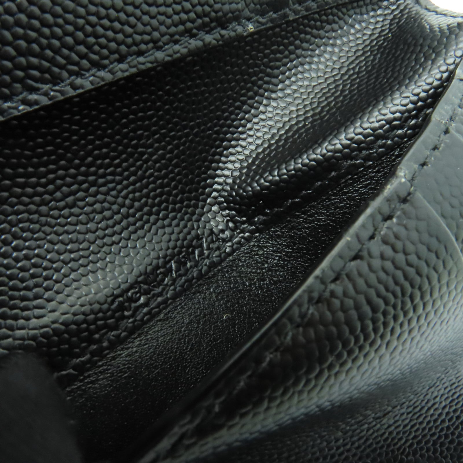 SAINT LAURENT 牛皮皮革Wallet銀扣錢包黒色