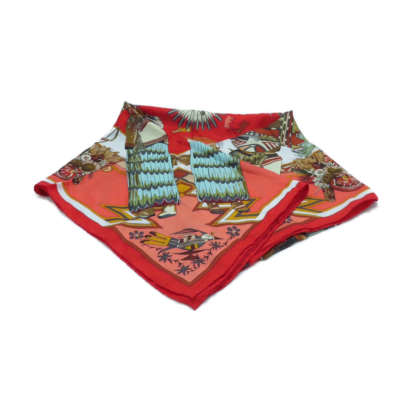 HERMES Silk Scarf 135x135 Scarf Red