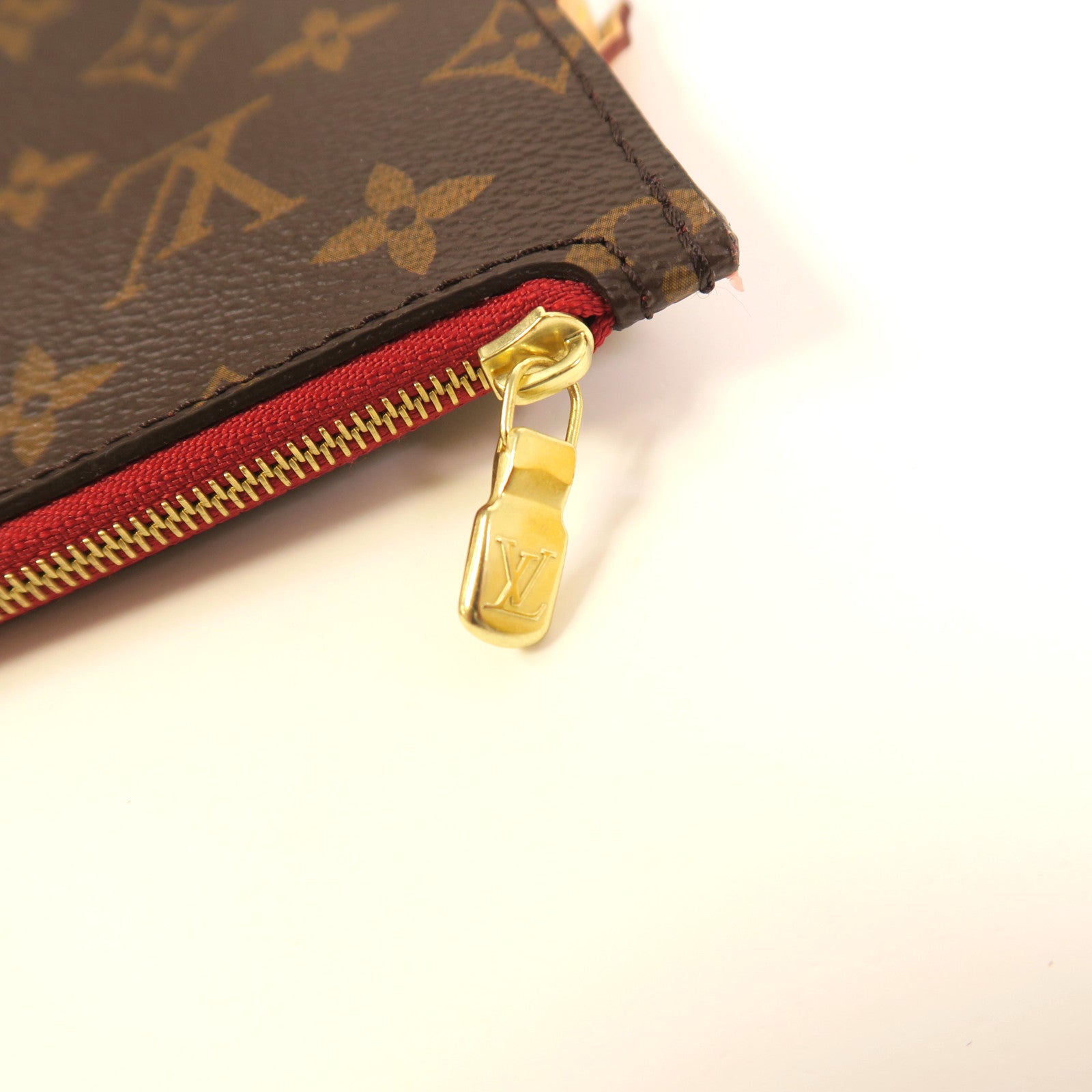 LOUIS VUITTON Monogram Neverfull MM金扣手挽袋啡色