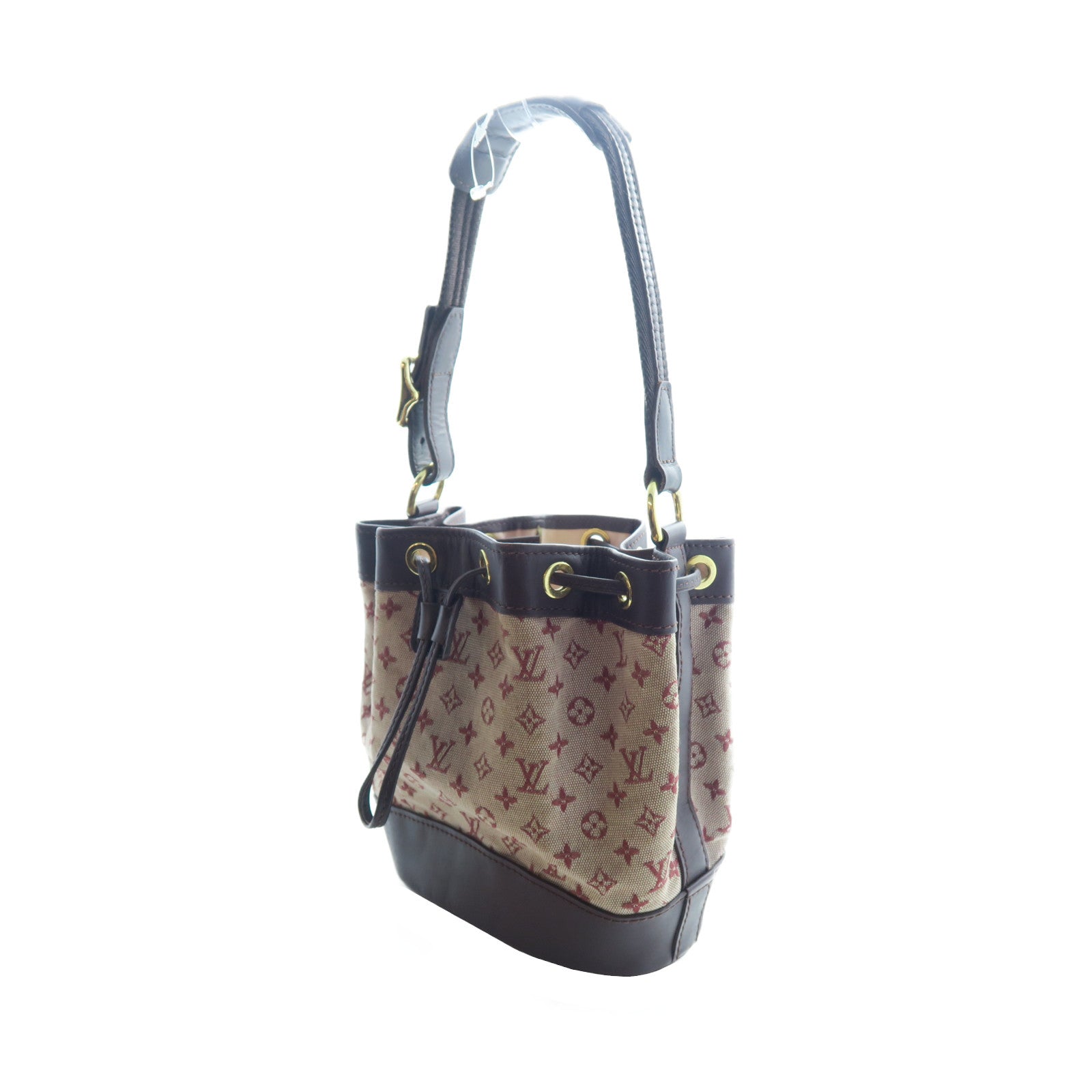 LOUIS VUITTON Monogram Mini Noelie金扣肩背袋紅色