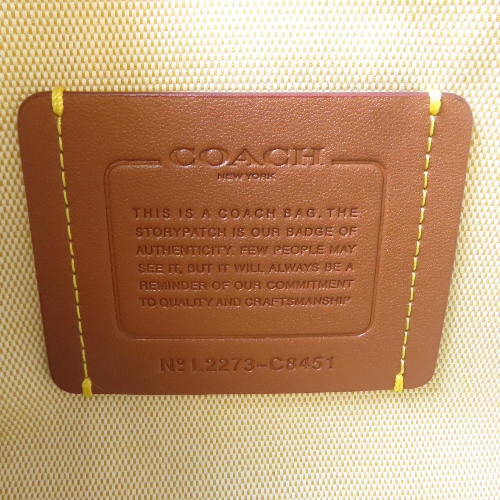 COACH 塗層帆布2 Way Bag金扣手挽肩背兩用袋啡色/白色