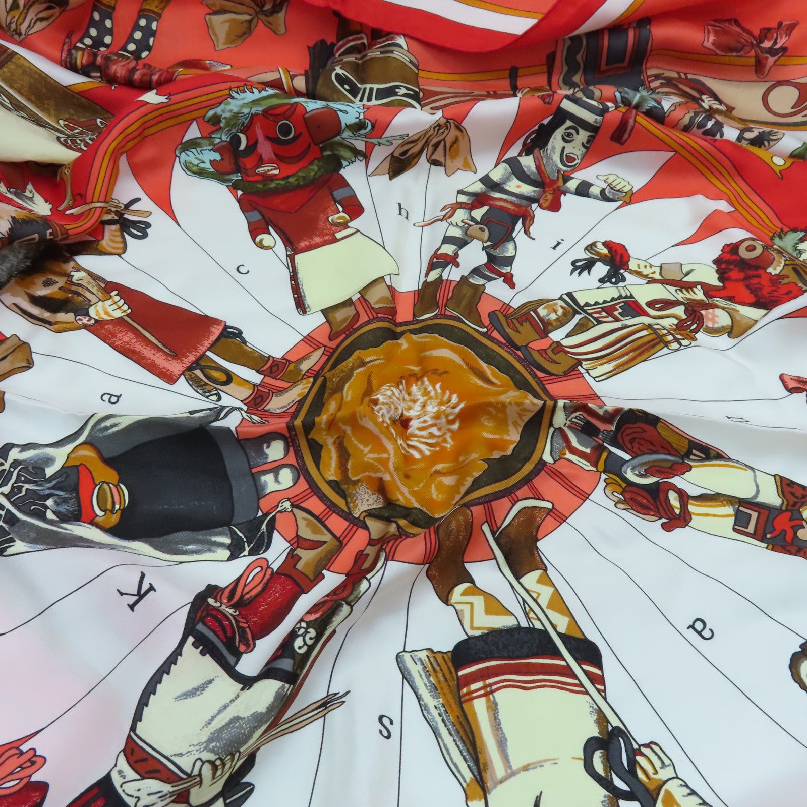 HERMES Silk Scarf 135x135 Scarf Red