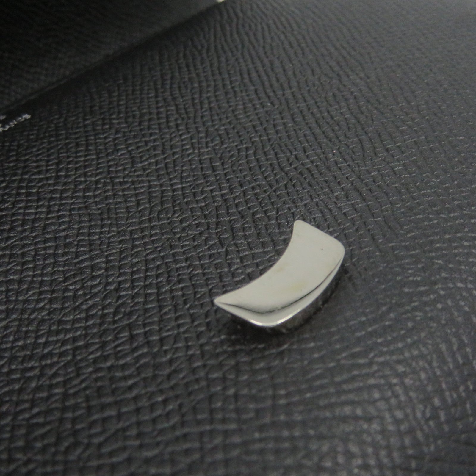 HERMES Epsom皮革Cherche Midi Clutch銀扣手拿包黑色
