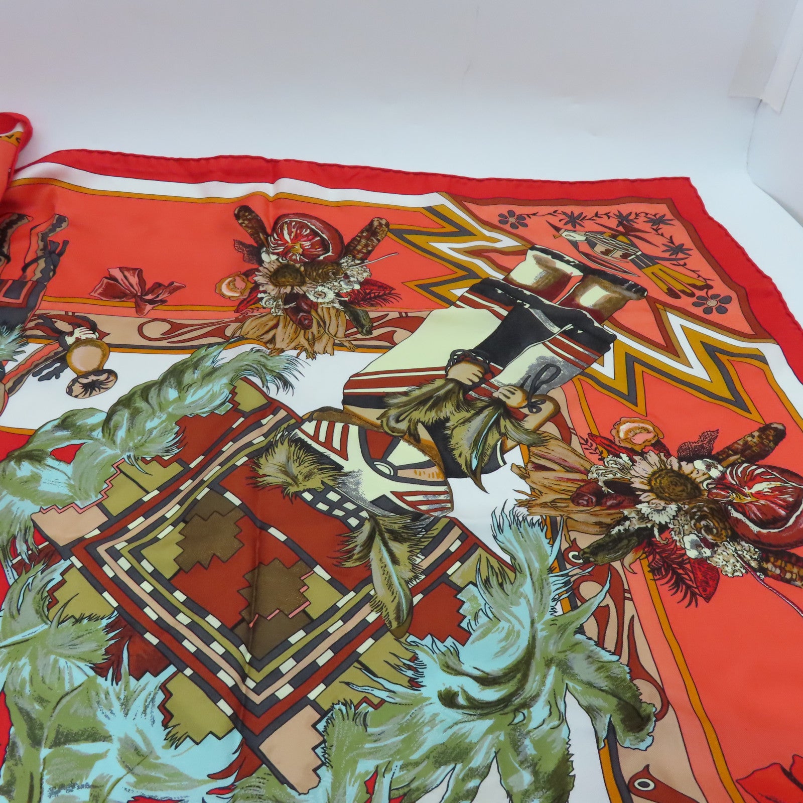 HERMES Silk Scarf 135x135 Scarf Red