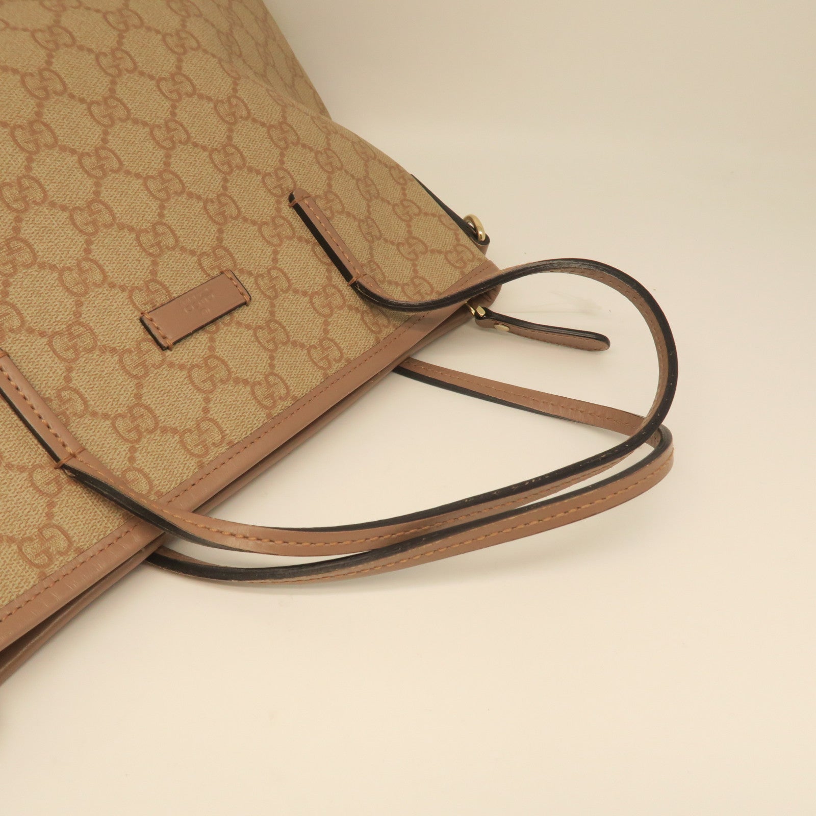 GUCCI PVC Bag銀扣手挽肩背兩用袋淺褐色/粉紅色