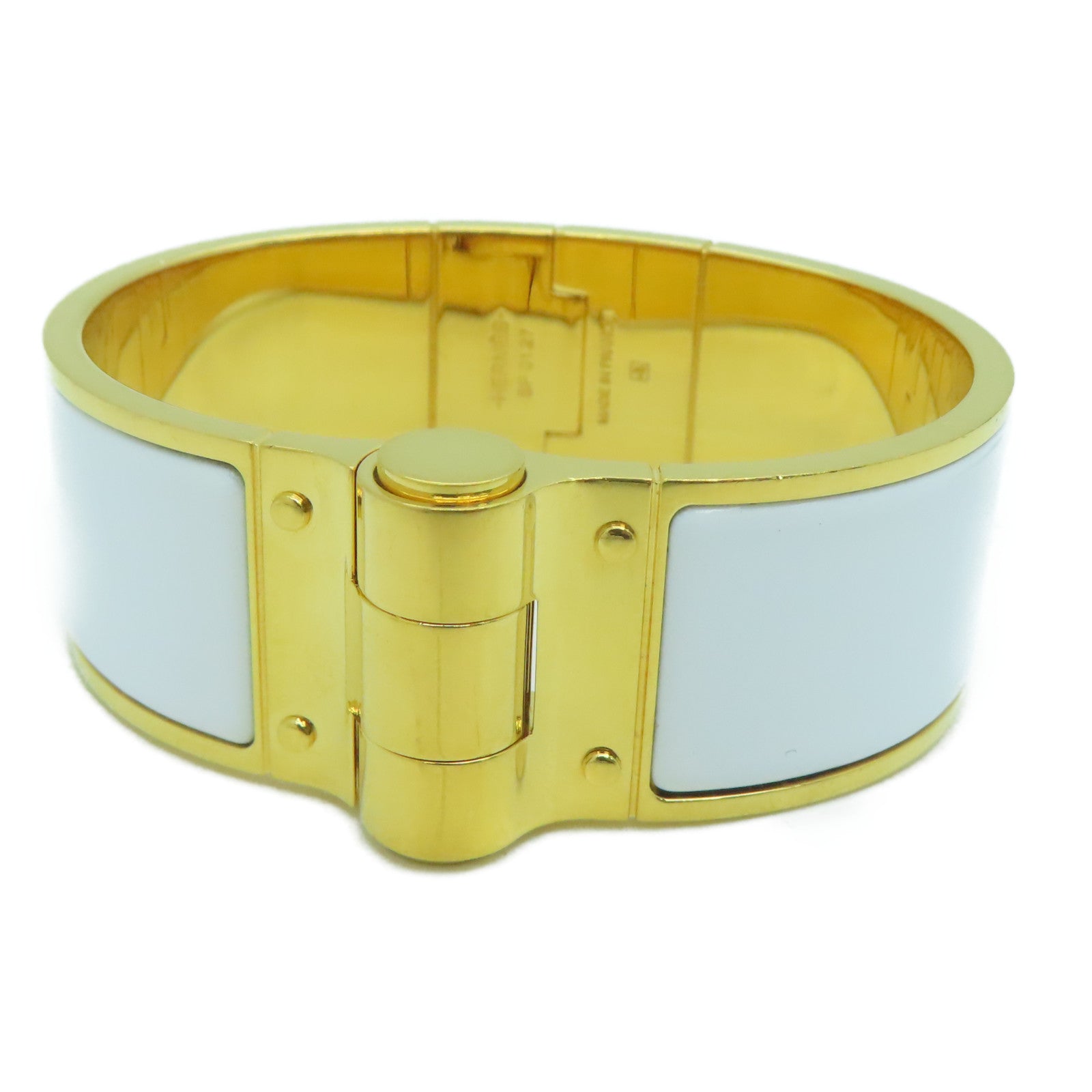 HERMES 金属/珐琅Bangle手镯白色