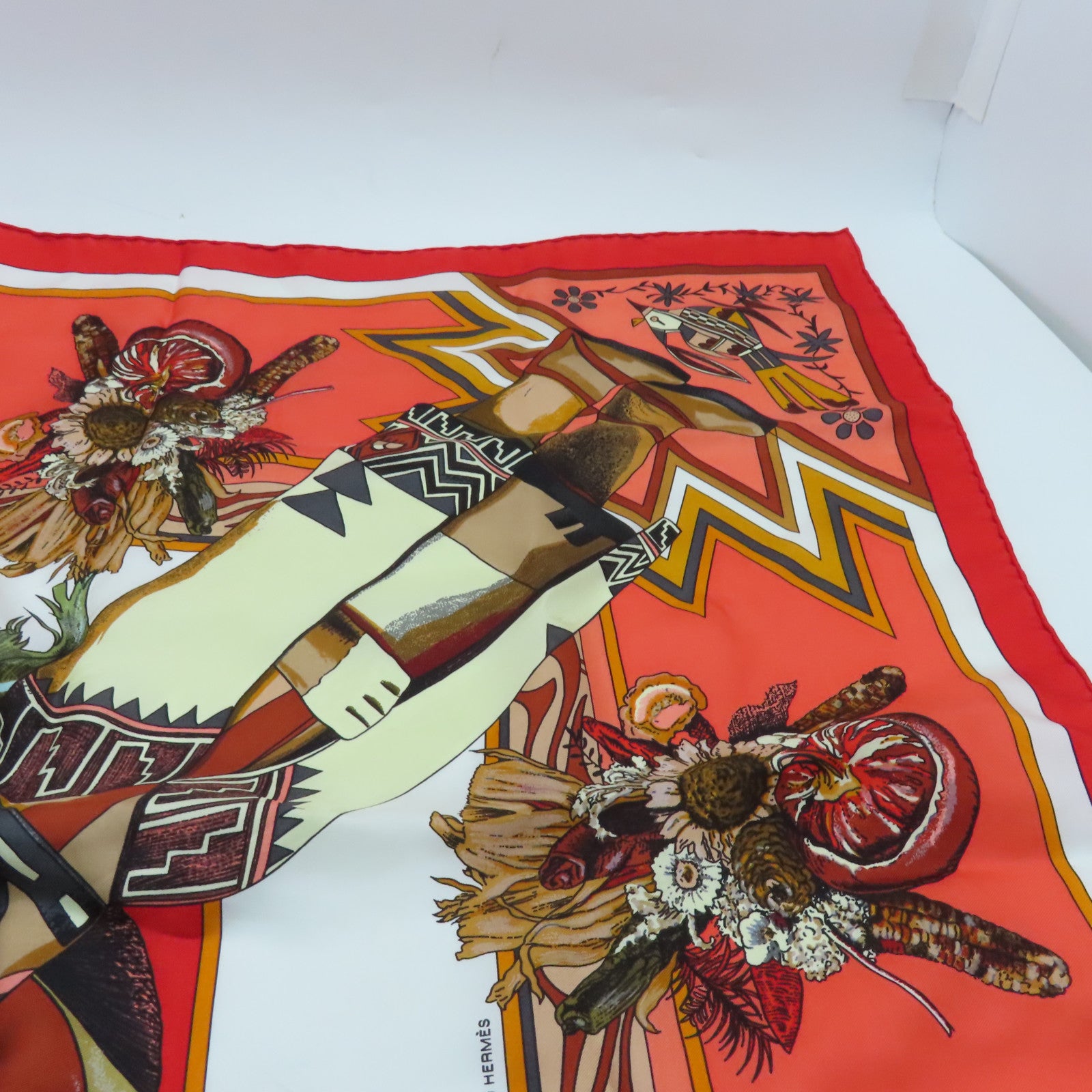 HERMES Silk Scarf 135x135 Scarf Red