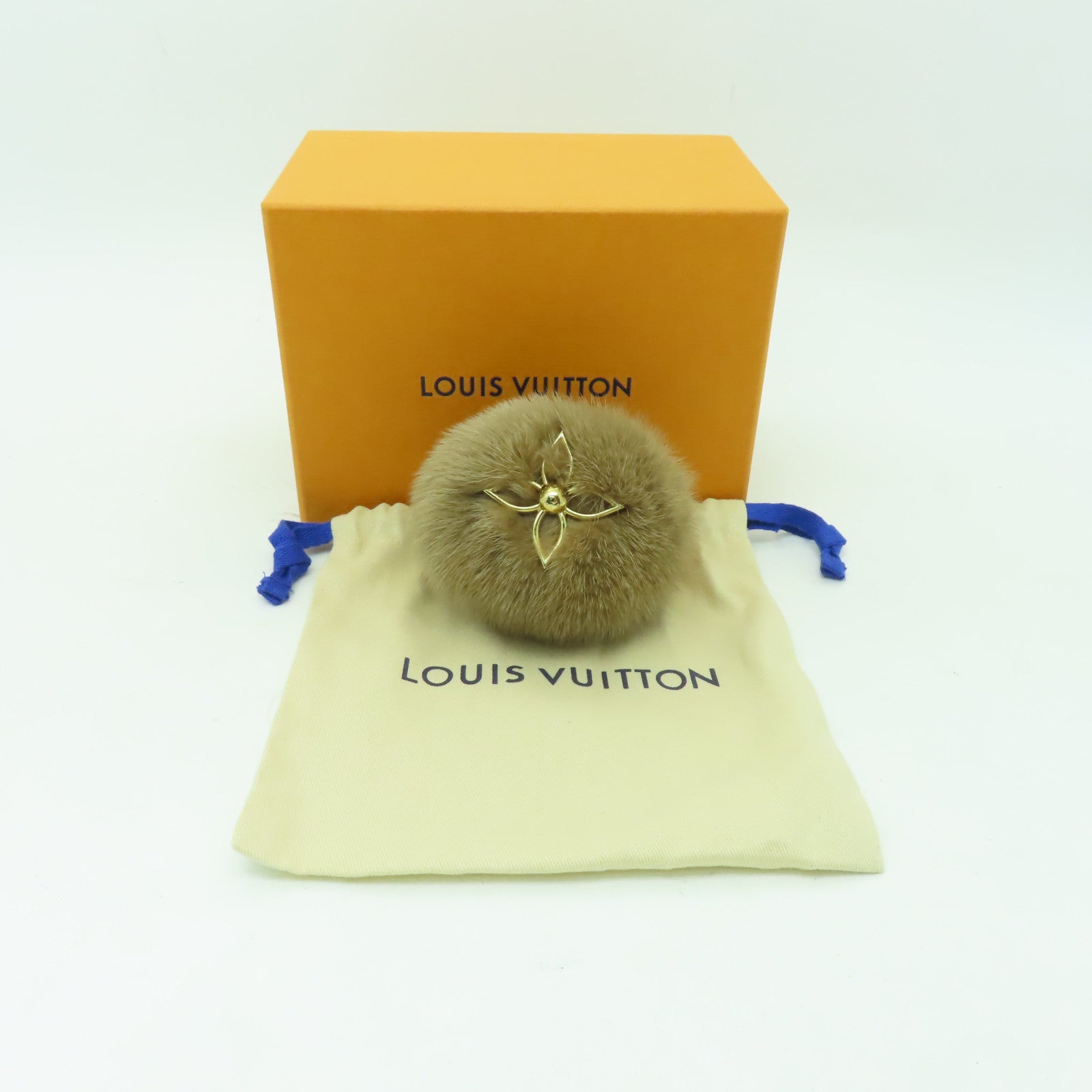 LOUIS VUITTON 毛茸Lovely Fur Key Chain金扣掛飾棕色