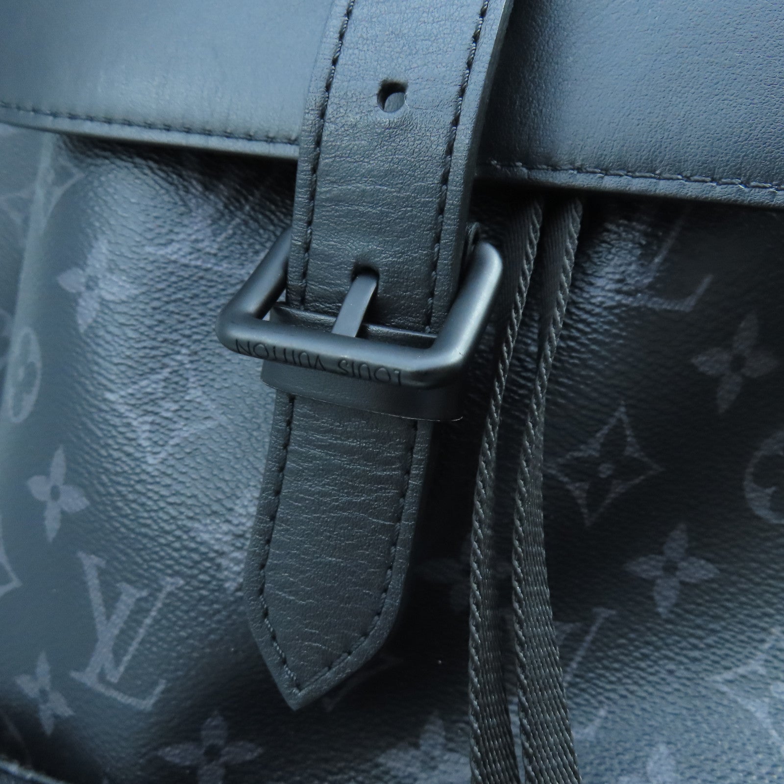 LOUIS VUITTON Monogram Eclipse Backpack Trio銀扣背包黑色