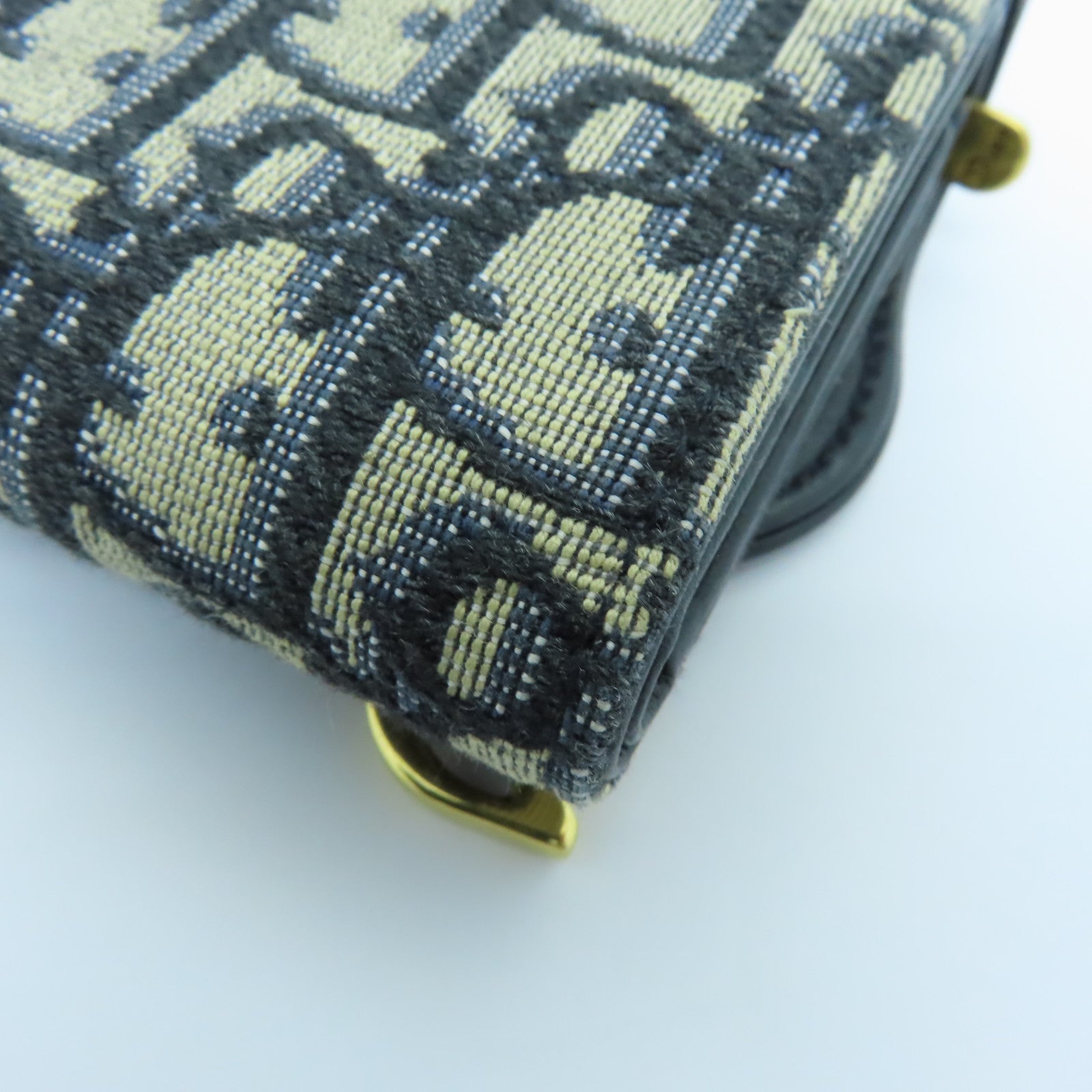Dior 帆布Saddle Lotus Wallet金扣钱包蓝色