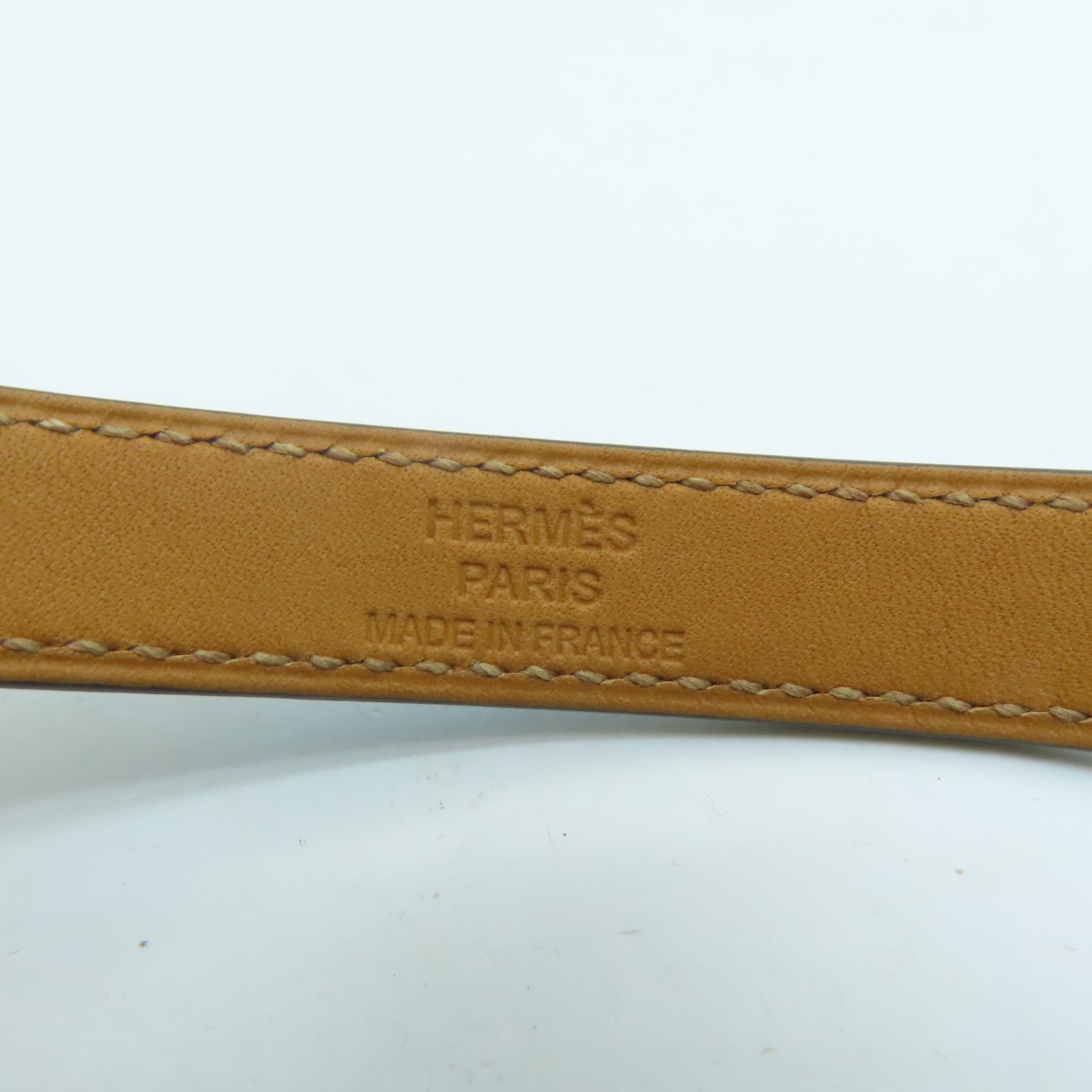 HERMES Swift皮革Kelly Double Toyr银扣手链蓝色
