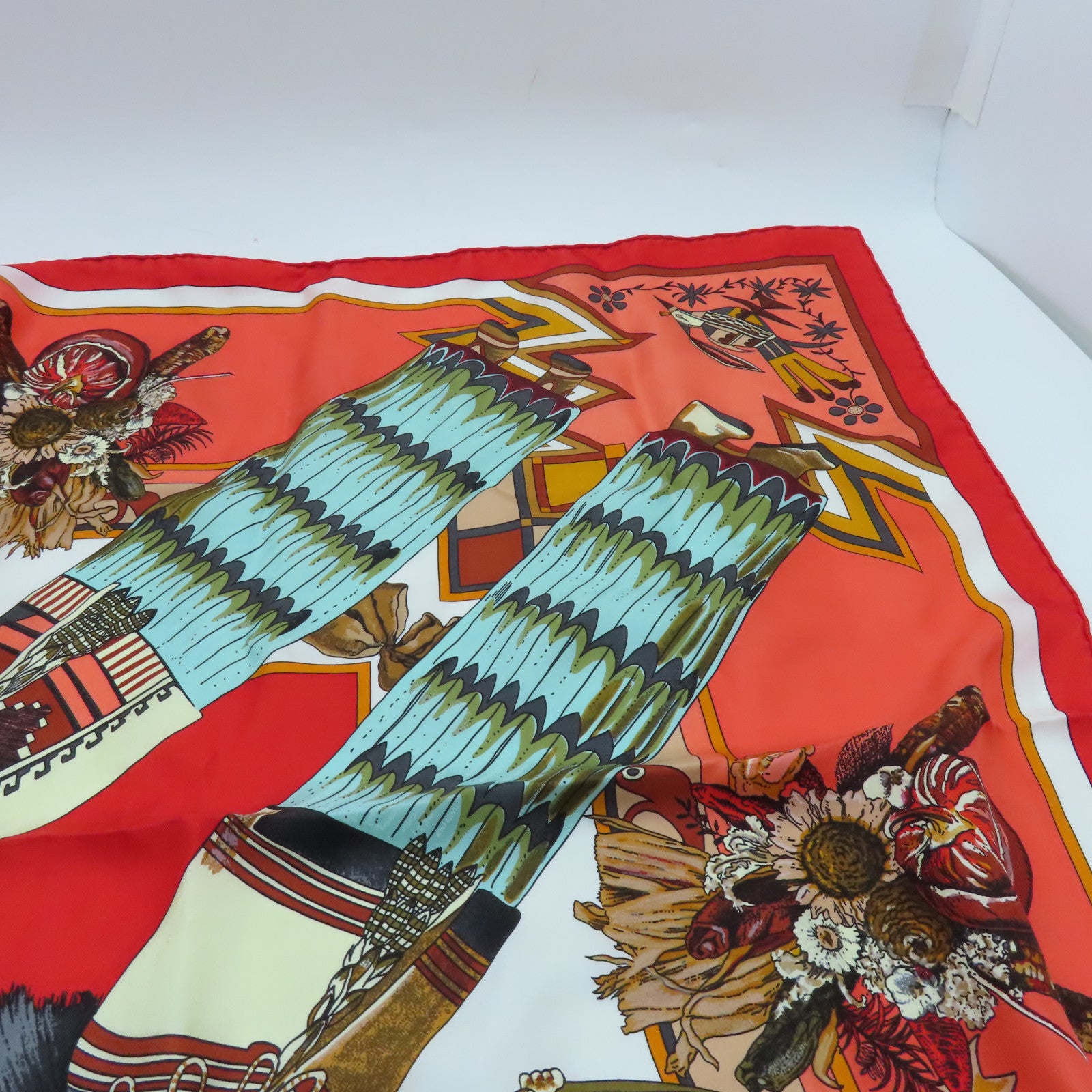 HERMES Silk Scarf 135x135 Scarf Red