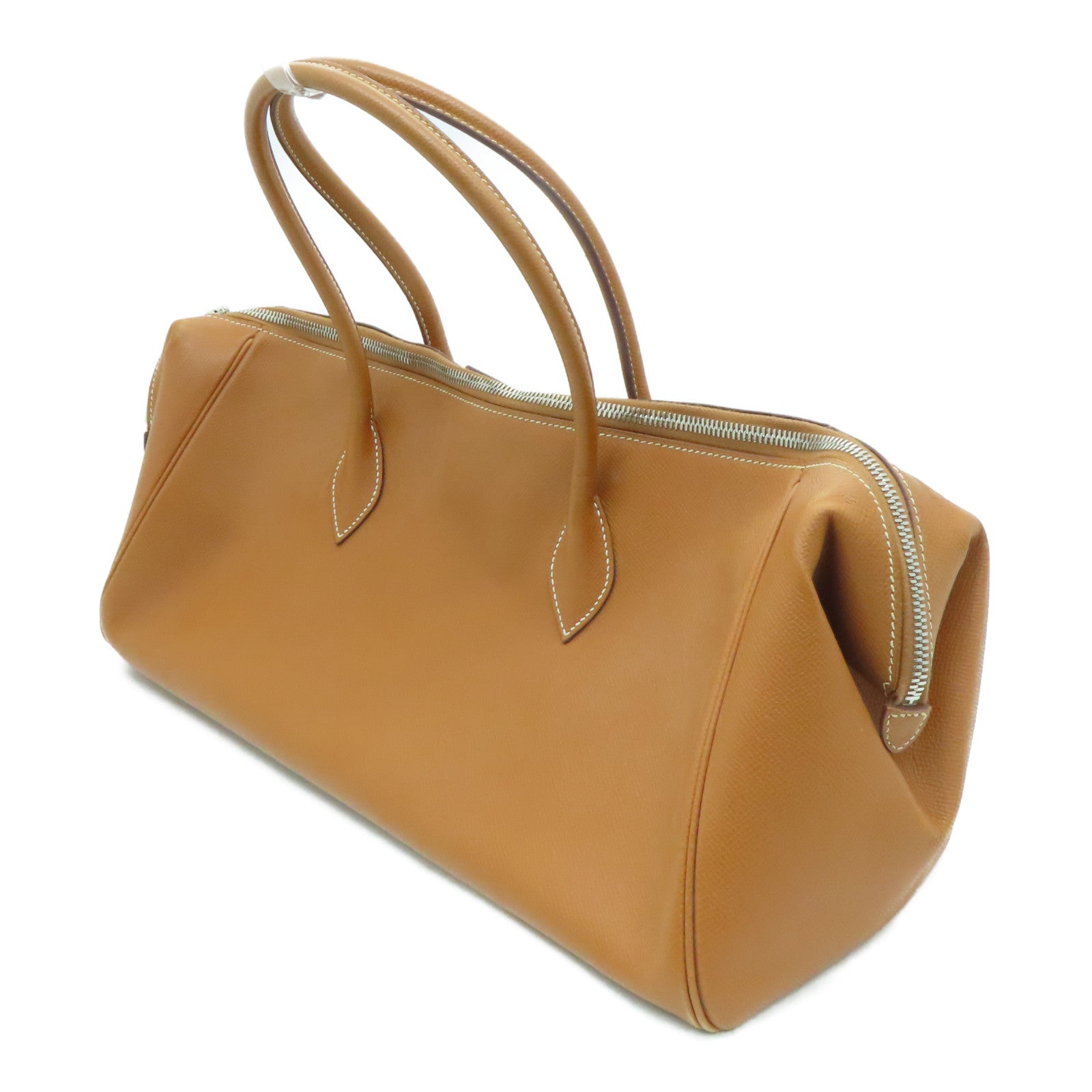 HERMES [Sharp Discount] Epsom Leather Pairs Bombay Silver Buckle Shoulder Bag Brown