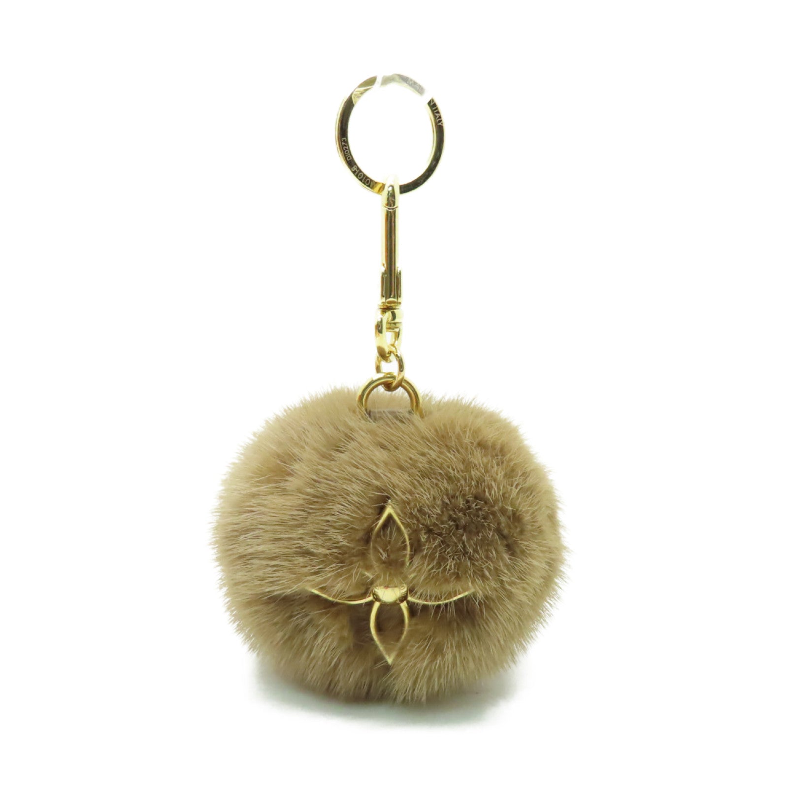 LOUIS VUITTON 毛茸Lovely Fur Key Chain金扣掛飾棕色