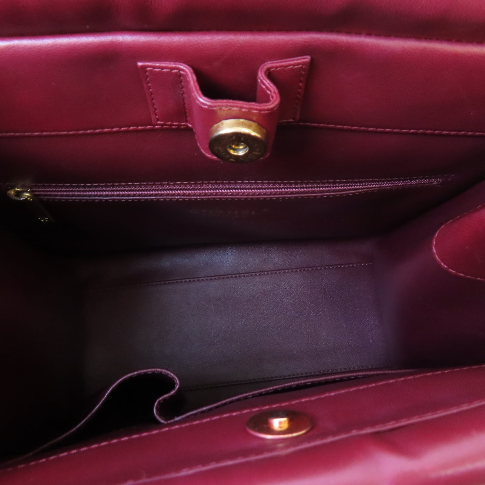 CHANEL 菱格羊皮皮革Chain Shoulder Bag金扣鏈帶肩背袋紅色