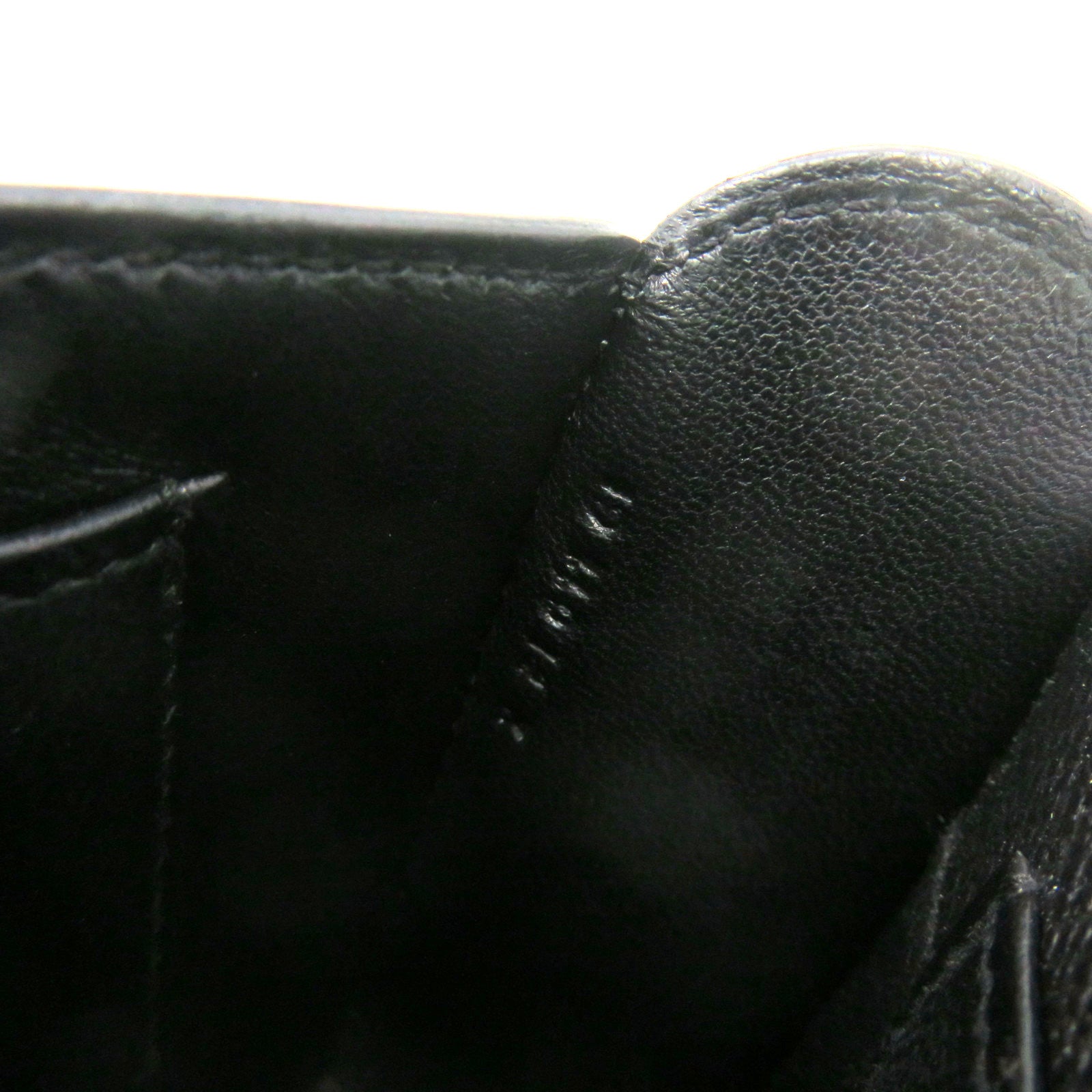 HERMES Epsom皮革Cherche Midi Clutch銀扣手拿包黑色