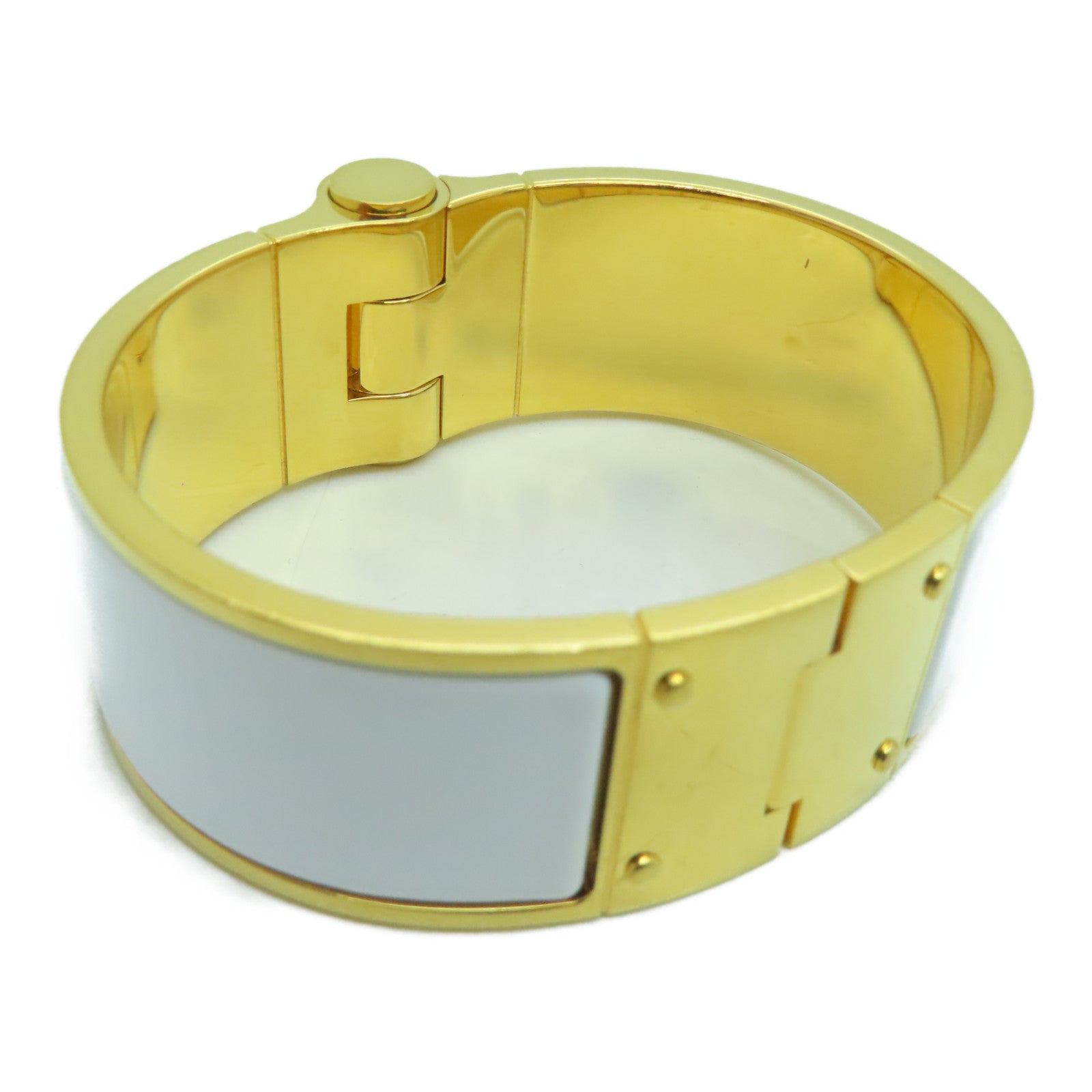 HERMES 金属/珐琅Bangle手镯白色