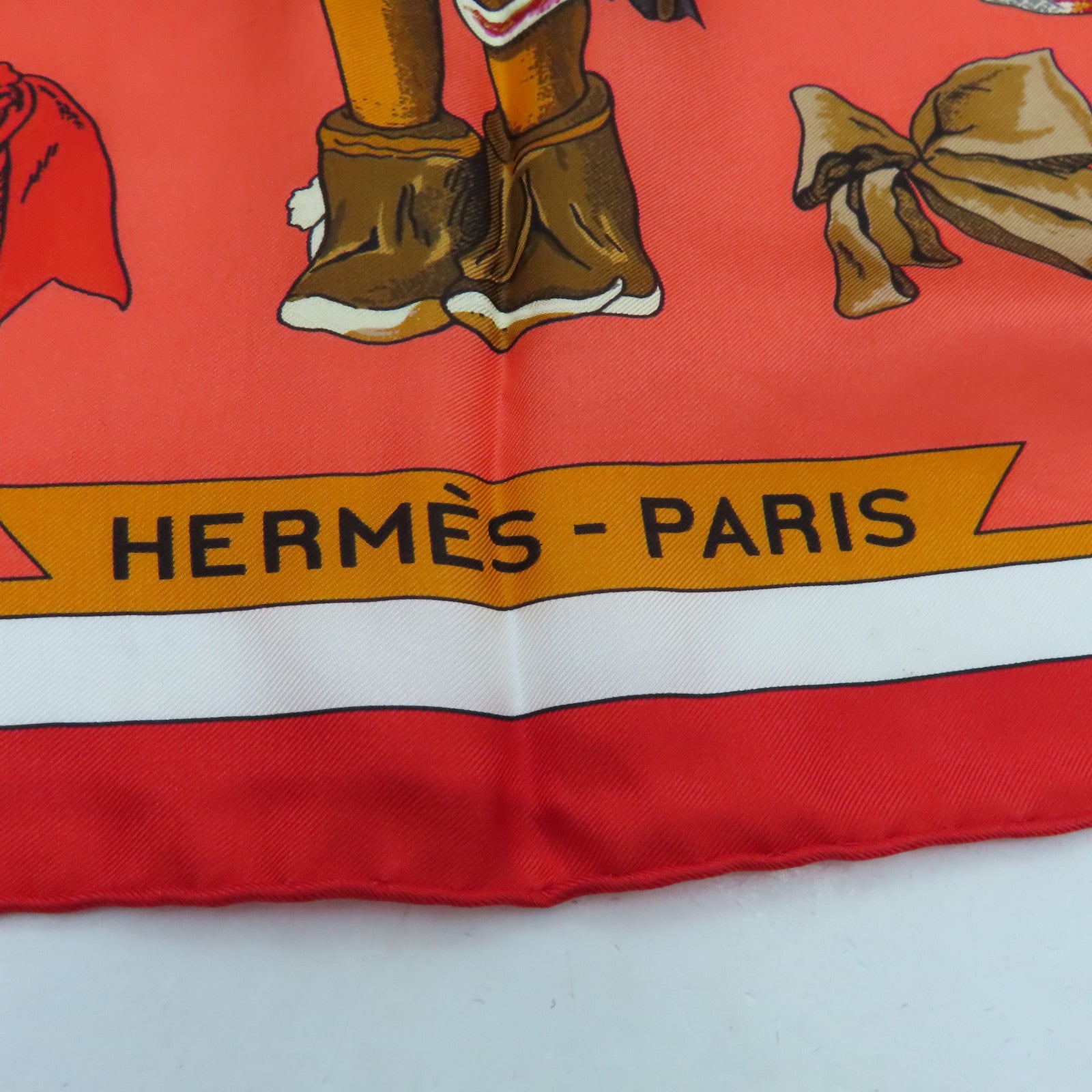 HERMES Silk Scarf 135x135 Scarf Red