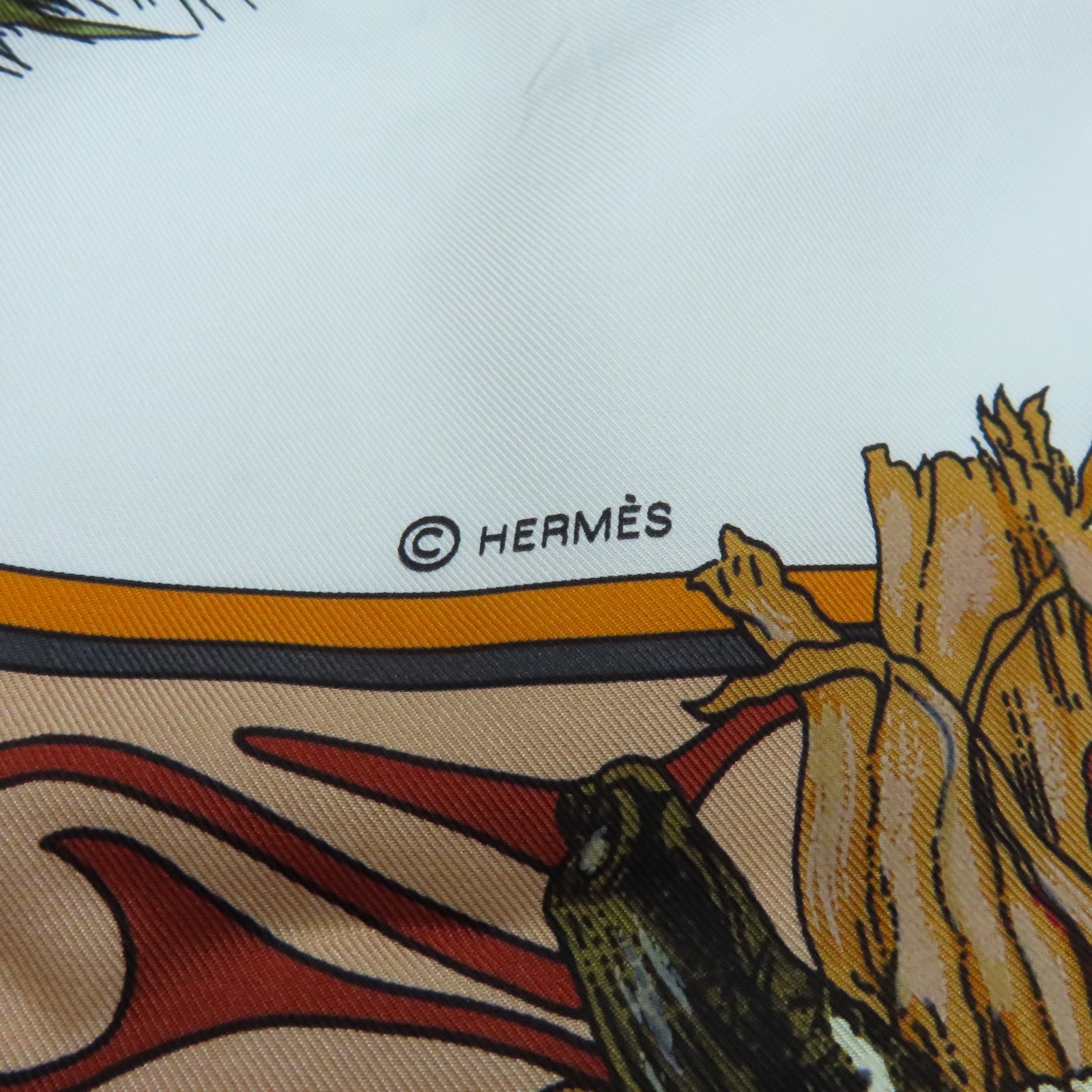 HERMES Silk Scarf 135x135 Scarf Red