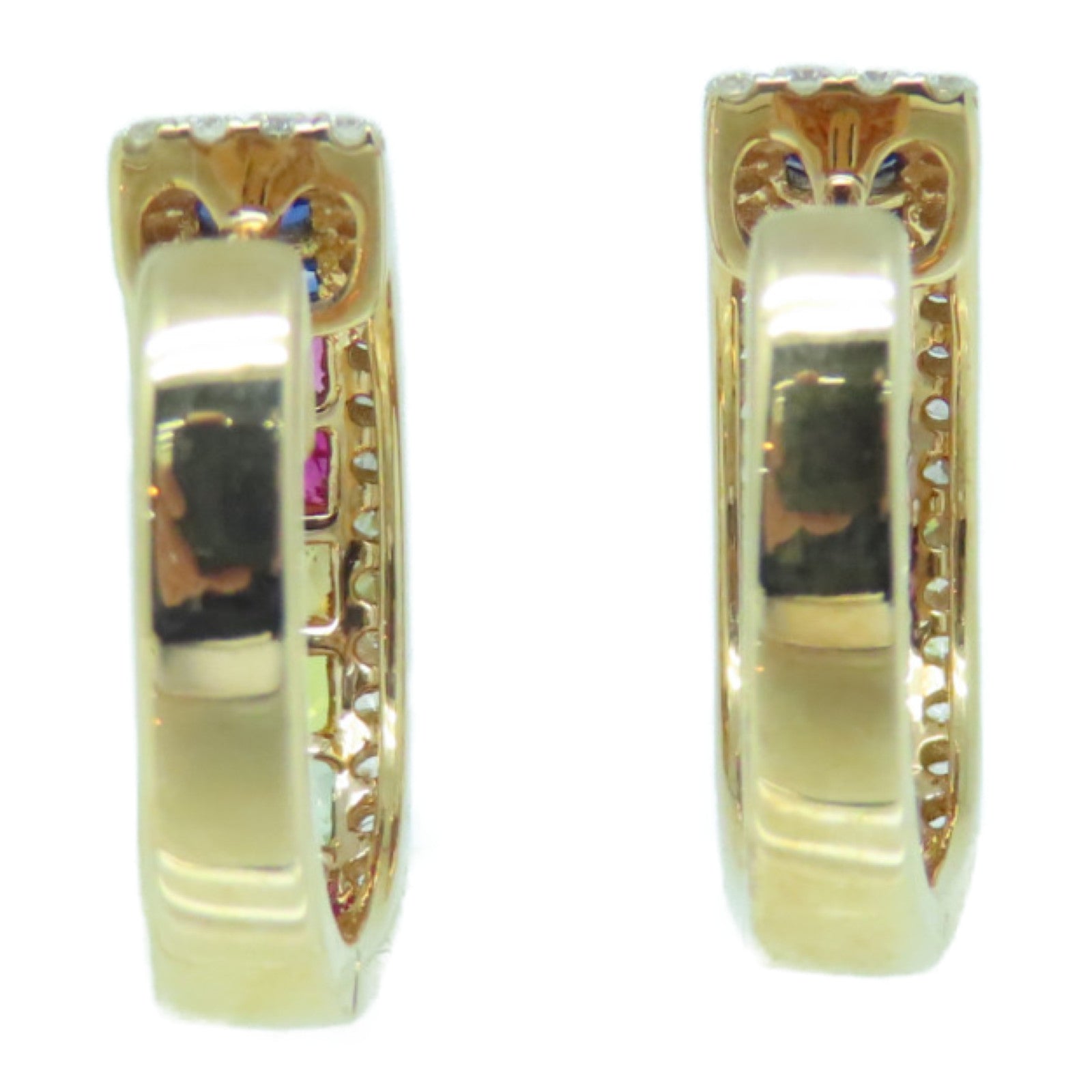 JEWELRY 【激減優惠】18K玫瑰金Multi Sapphire Diamond Earrings 1.51ct藍寶石/0.478ct鑽石耳環