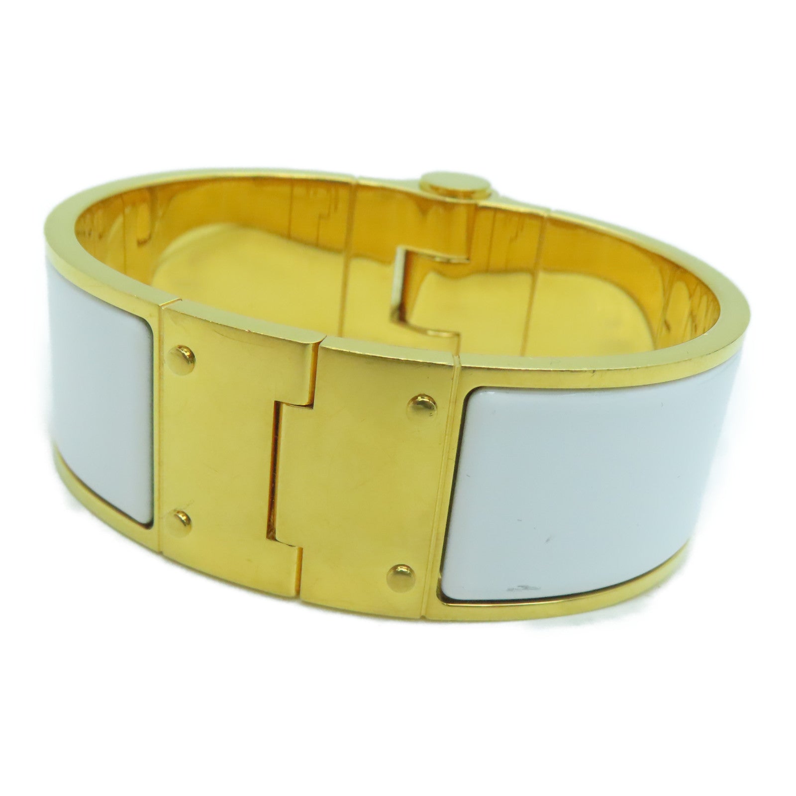 HERMES 金属/珐琅Bangle手镯白色