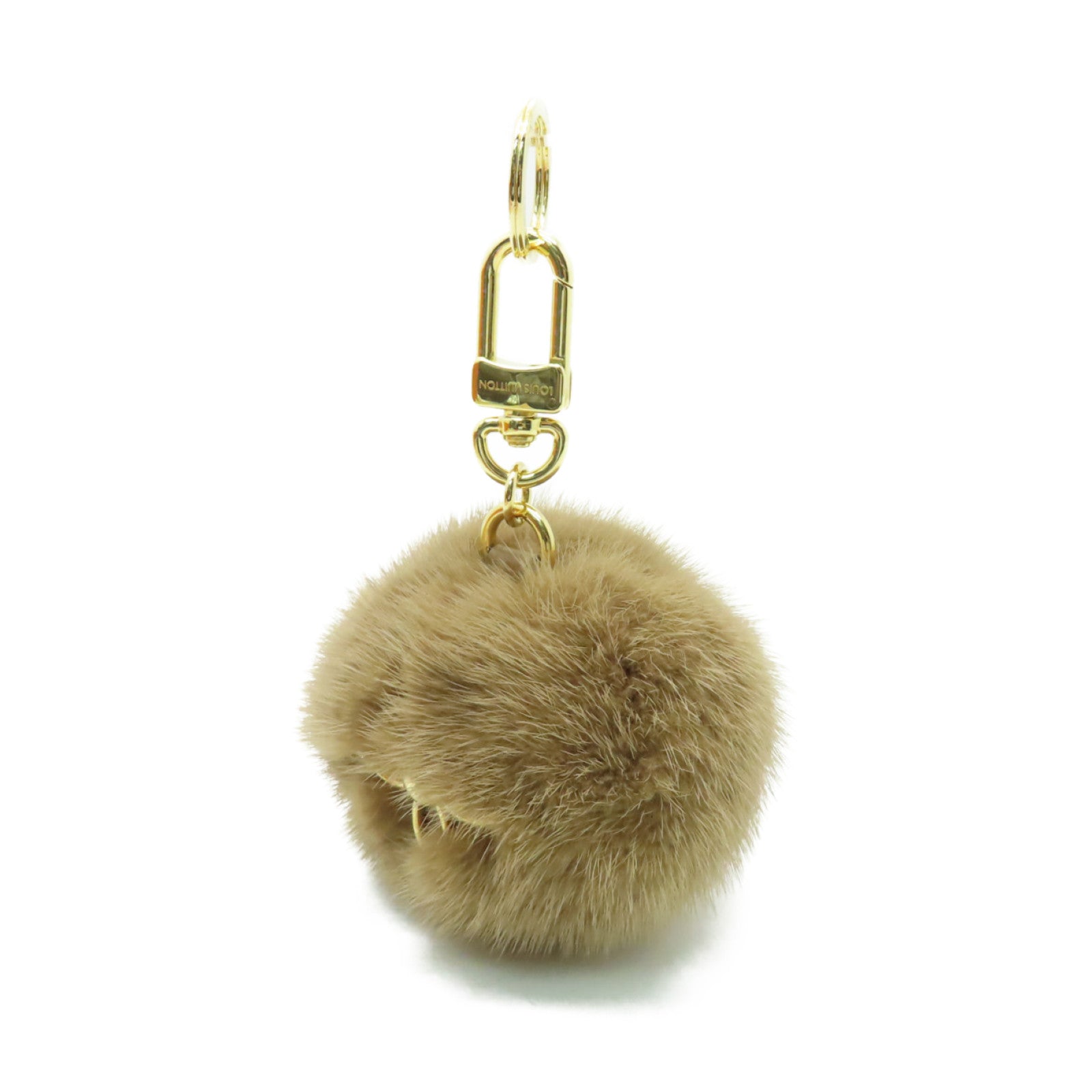LOUIS VUITTON 毛茸Lovely Fur Key Chain金扣掛飾棕色