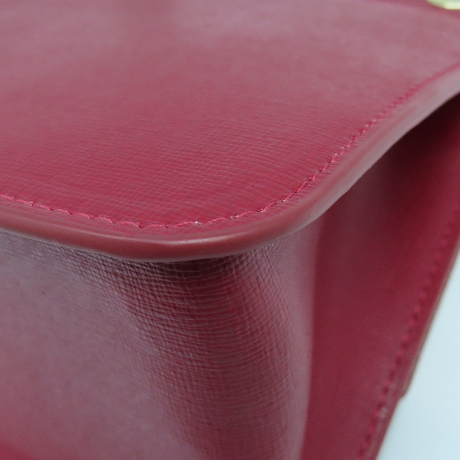 Furla 皮革Chain Shoulder金扣鏈帶肩背袋紅色