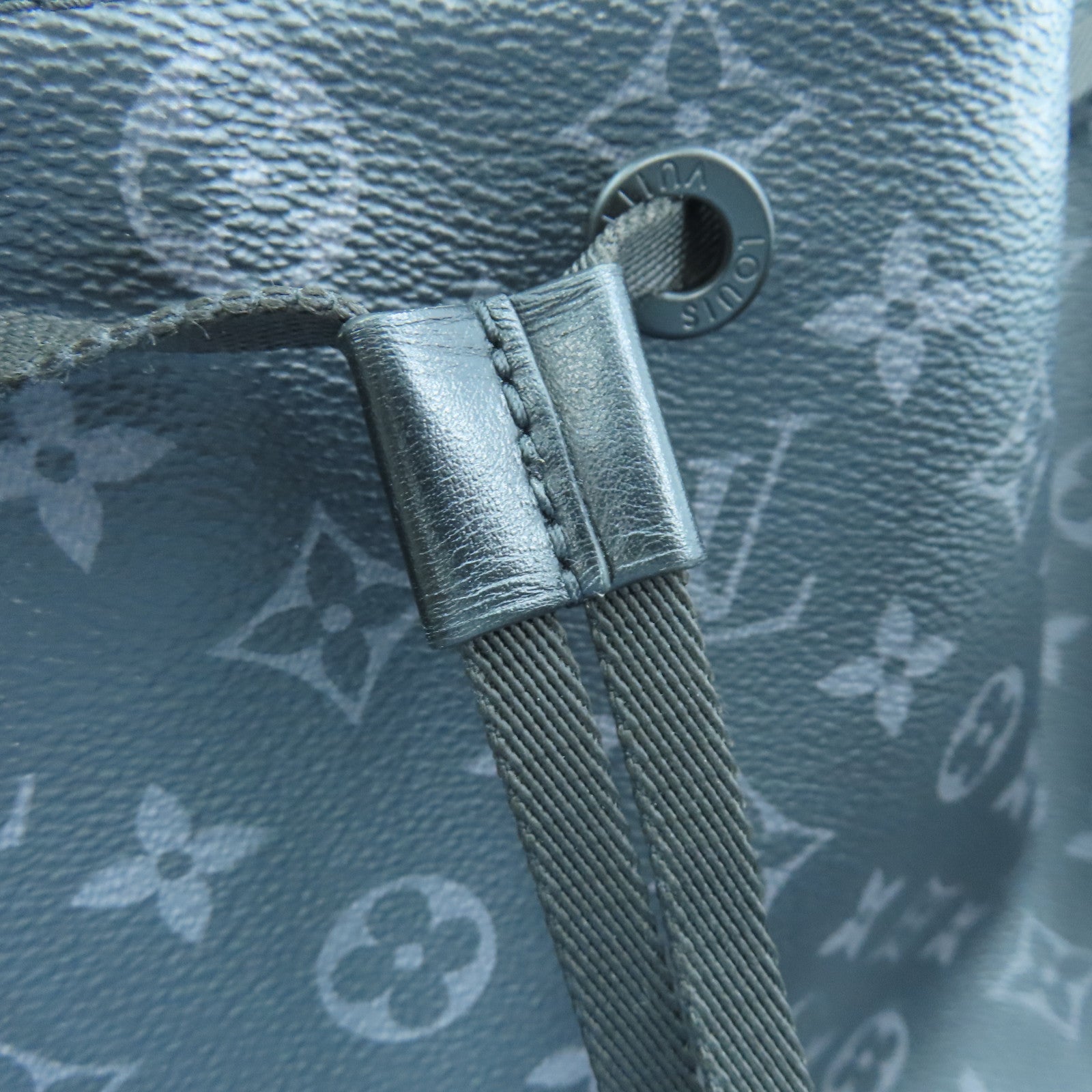 LOUIS VUITTON Monogram Eclipse Backpack Trio銀扣背包黑色