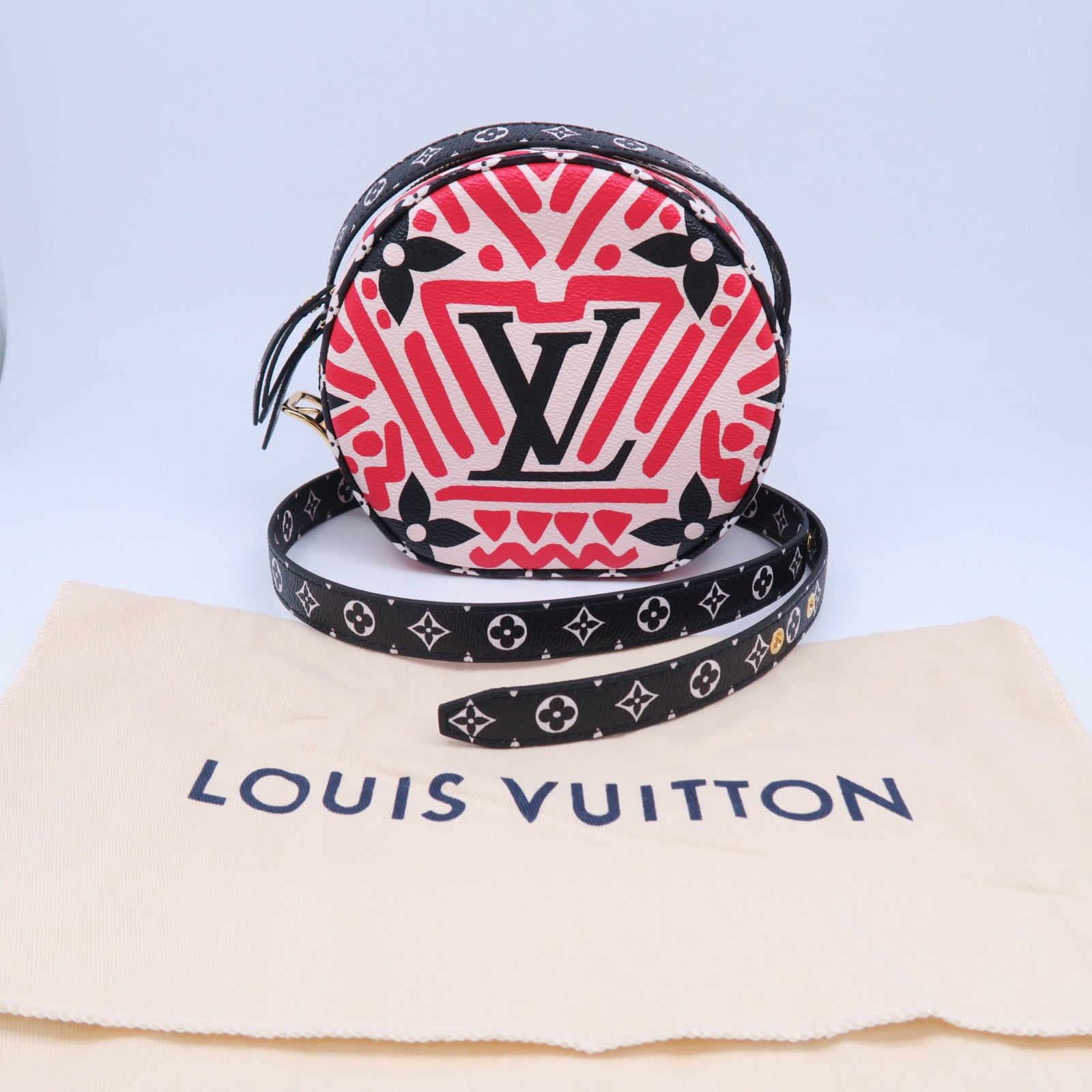 LOUIS VUITTON 【激減優惠】Monogram Giant Boite Chapeau金扣肩背袋紅色/黑色/白色