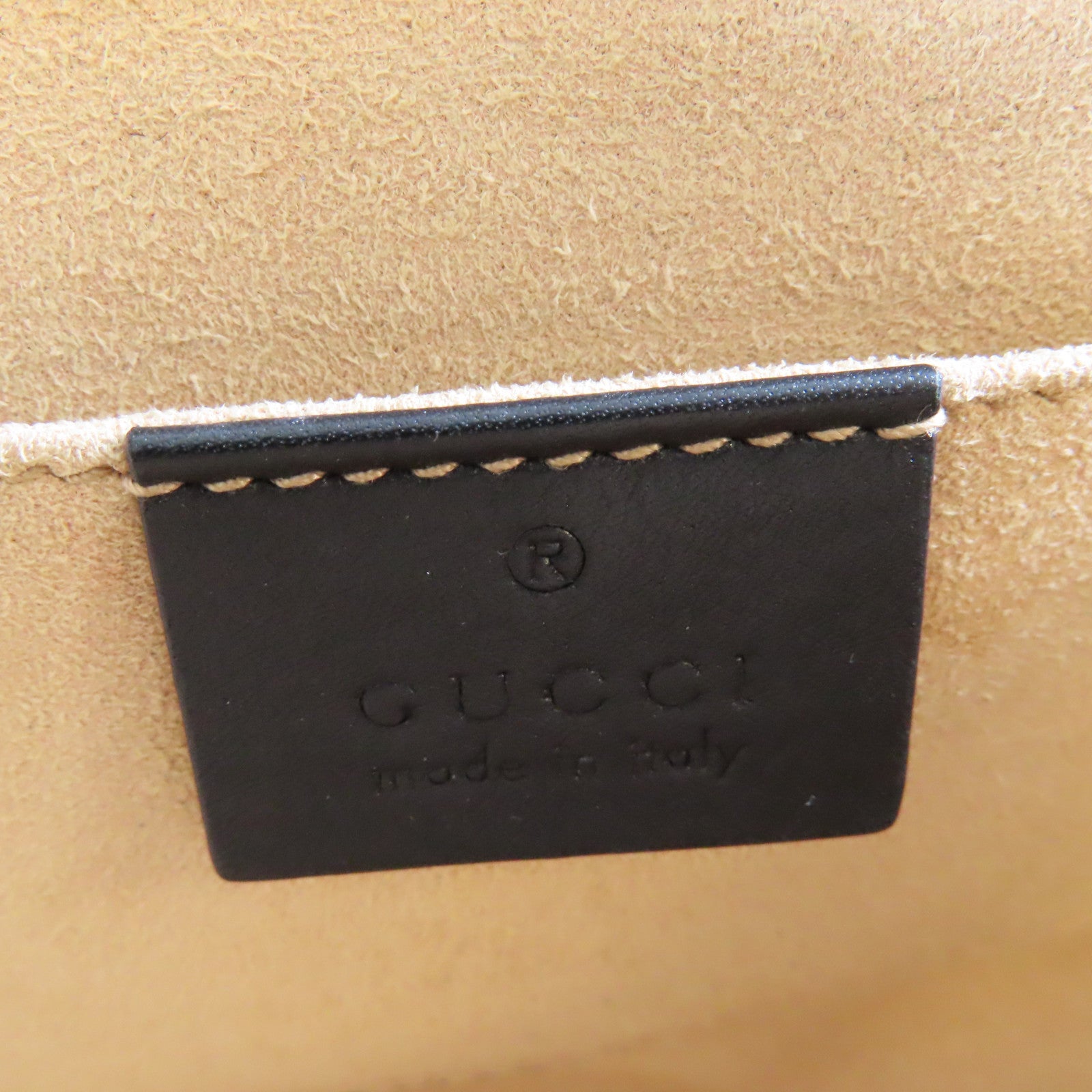 GUCCI 塗層帆布/牛皮皮革Padlock GG Chain Shoulder Bag金扣鏈帶肩背袋啡色/黑色
