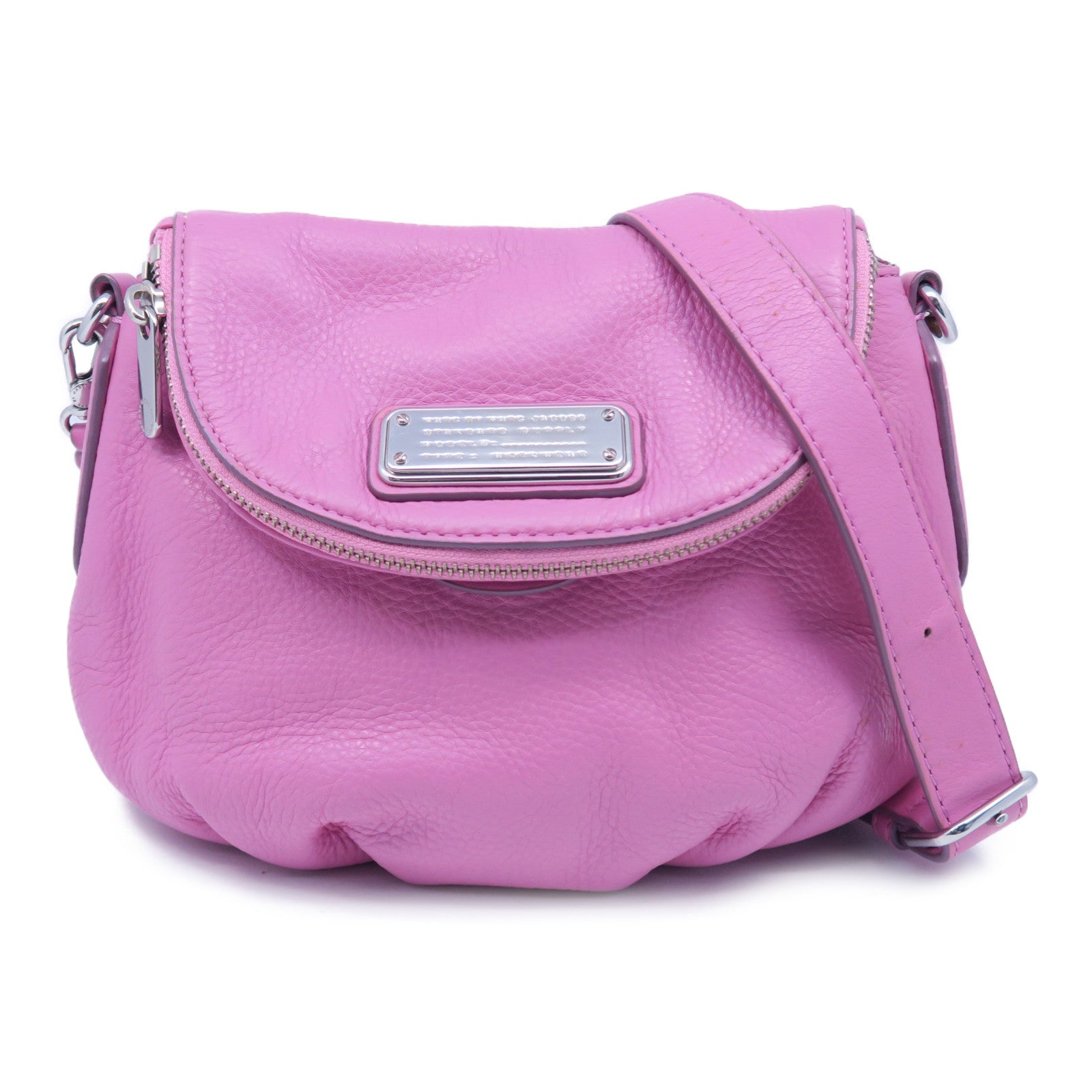 MARC BY MARC JACOBS 牛皮皮革Shoulder Bag銀扣肩背袋粉紅色