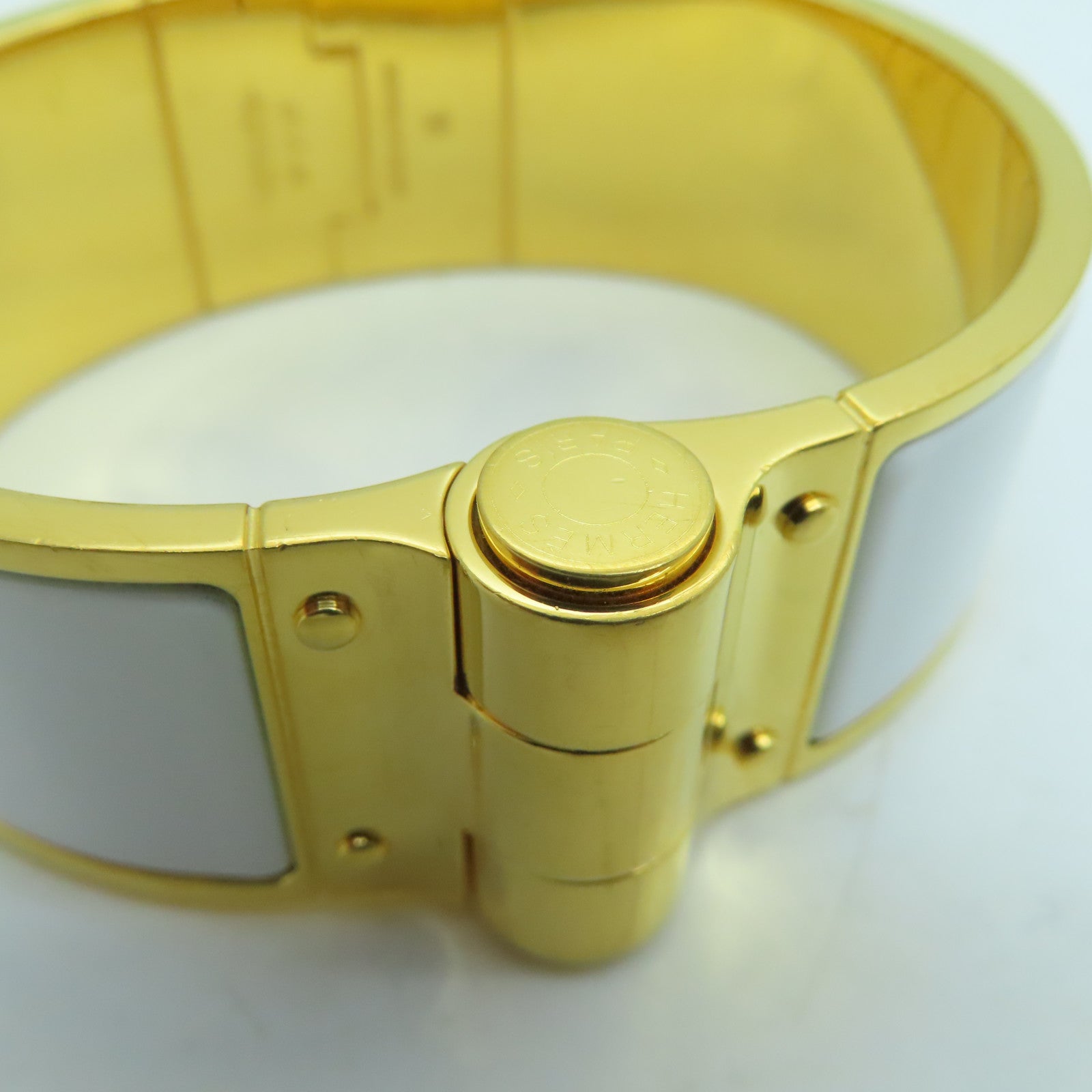 HERMES 金属/珐琅Bangle手镯白色
